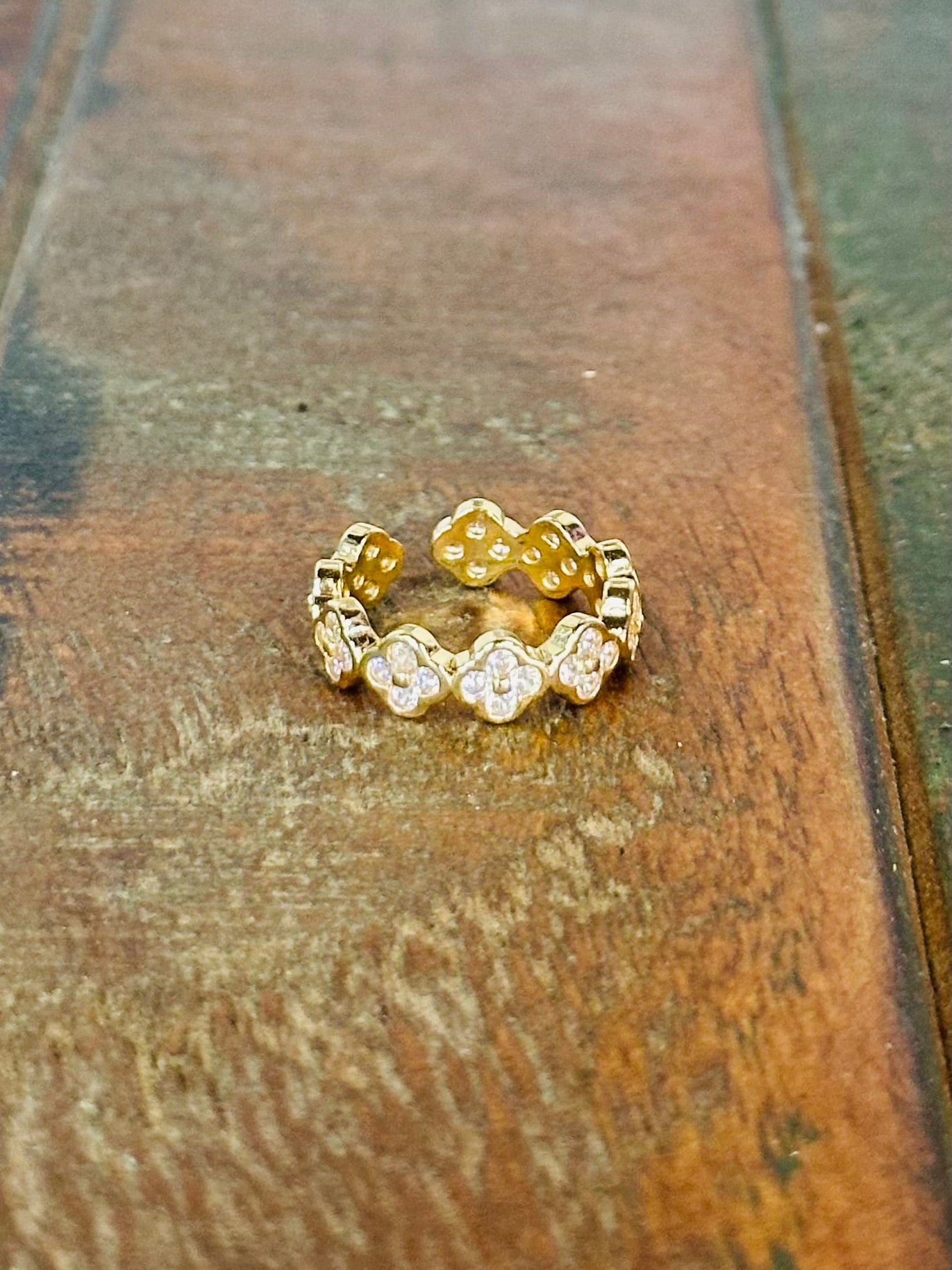 Gold Pave + Crystal Linked Ring