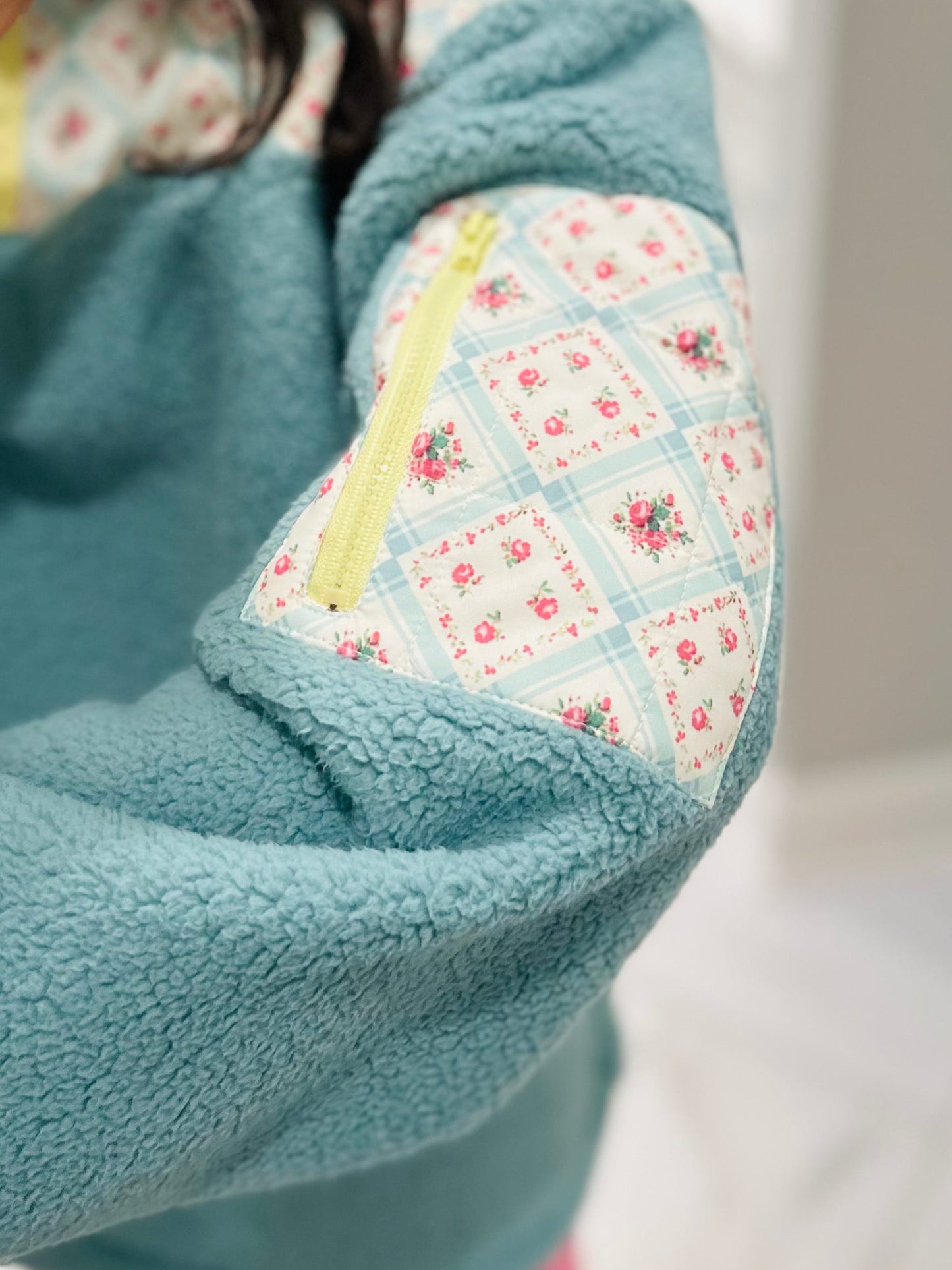 The Posie Floral Quilted Fleece Pullover