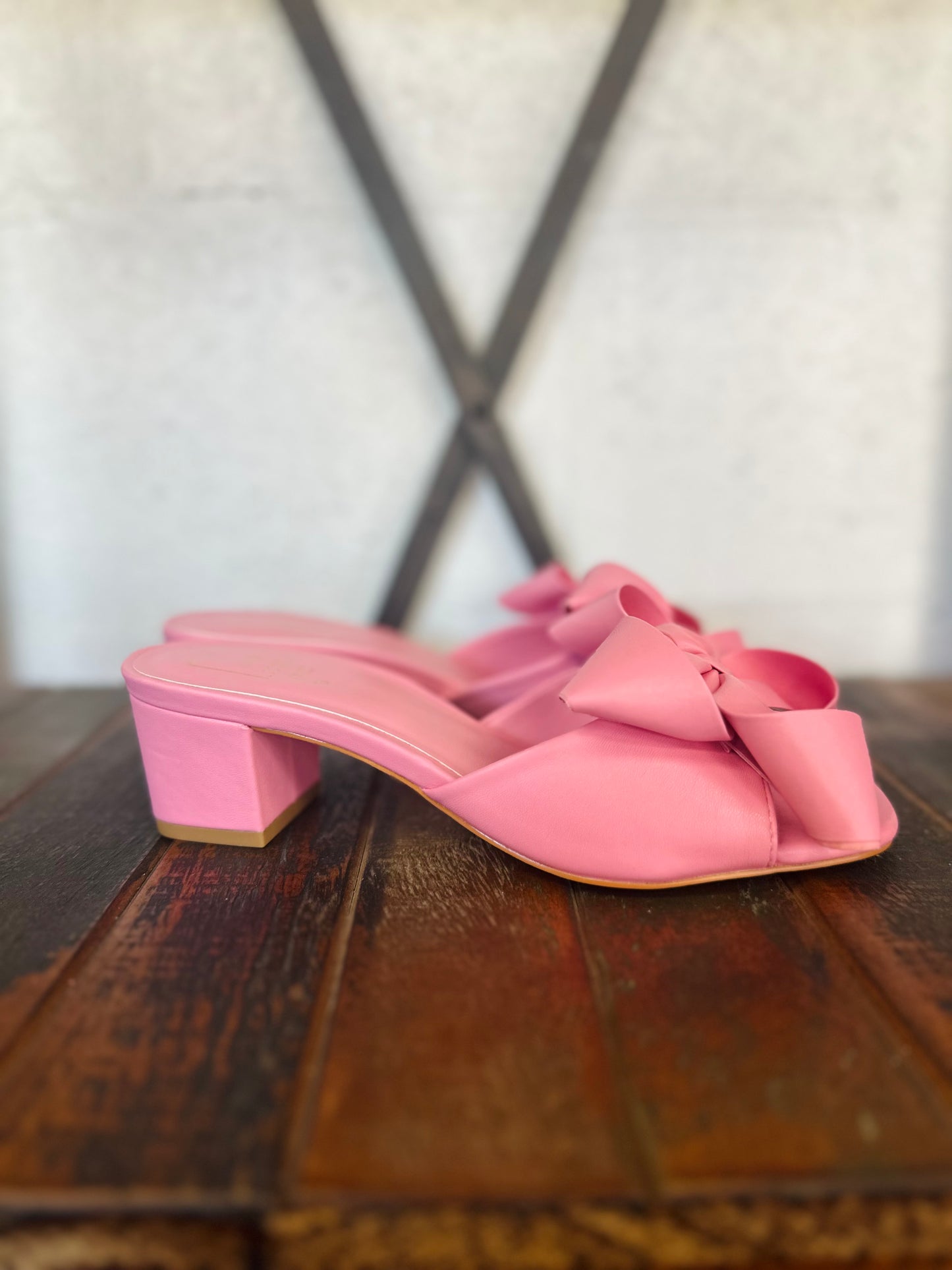 The Flora Pink Bow Heels