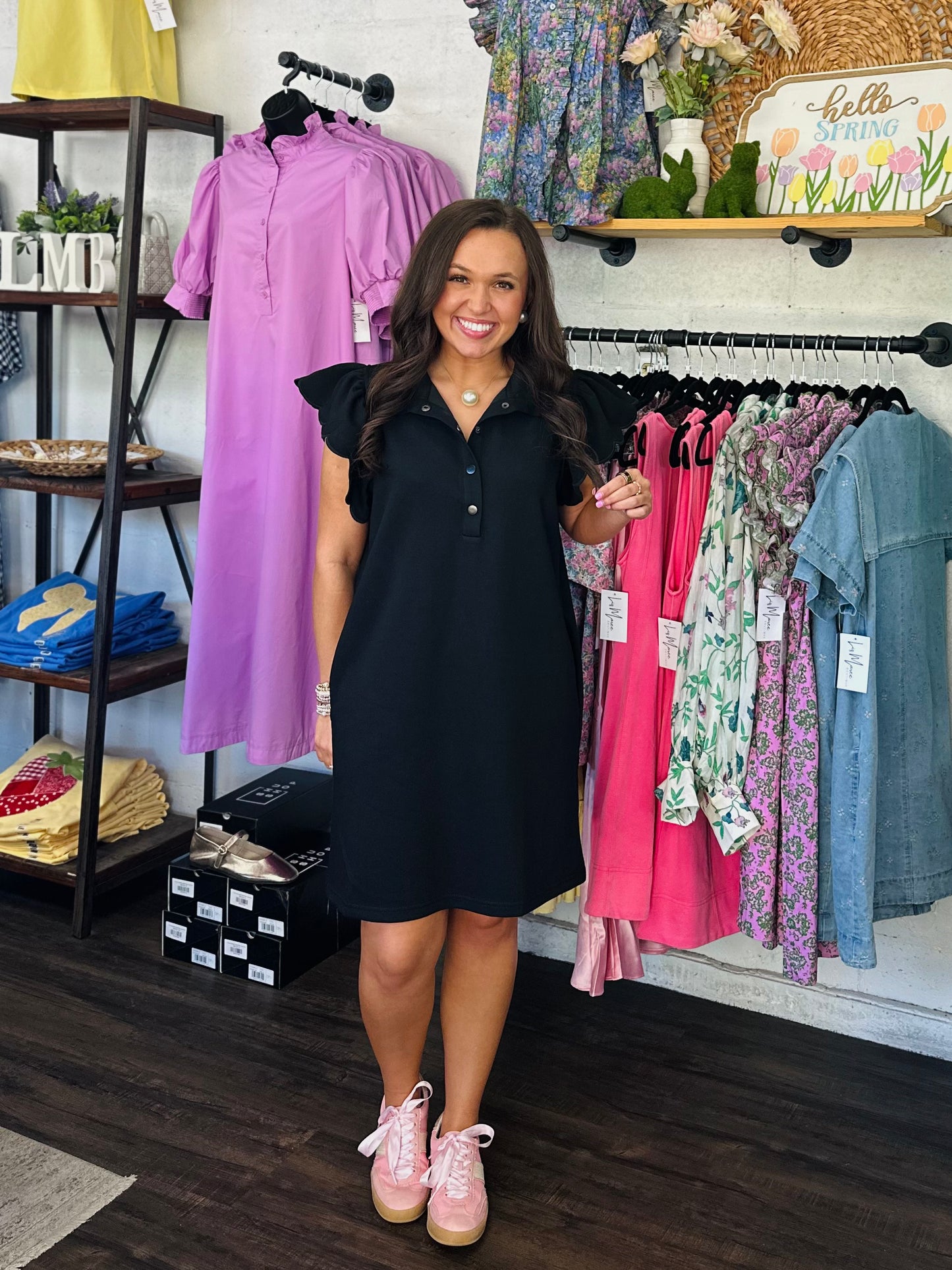 The Gia Black Scallop Dress