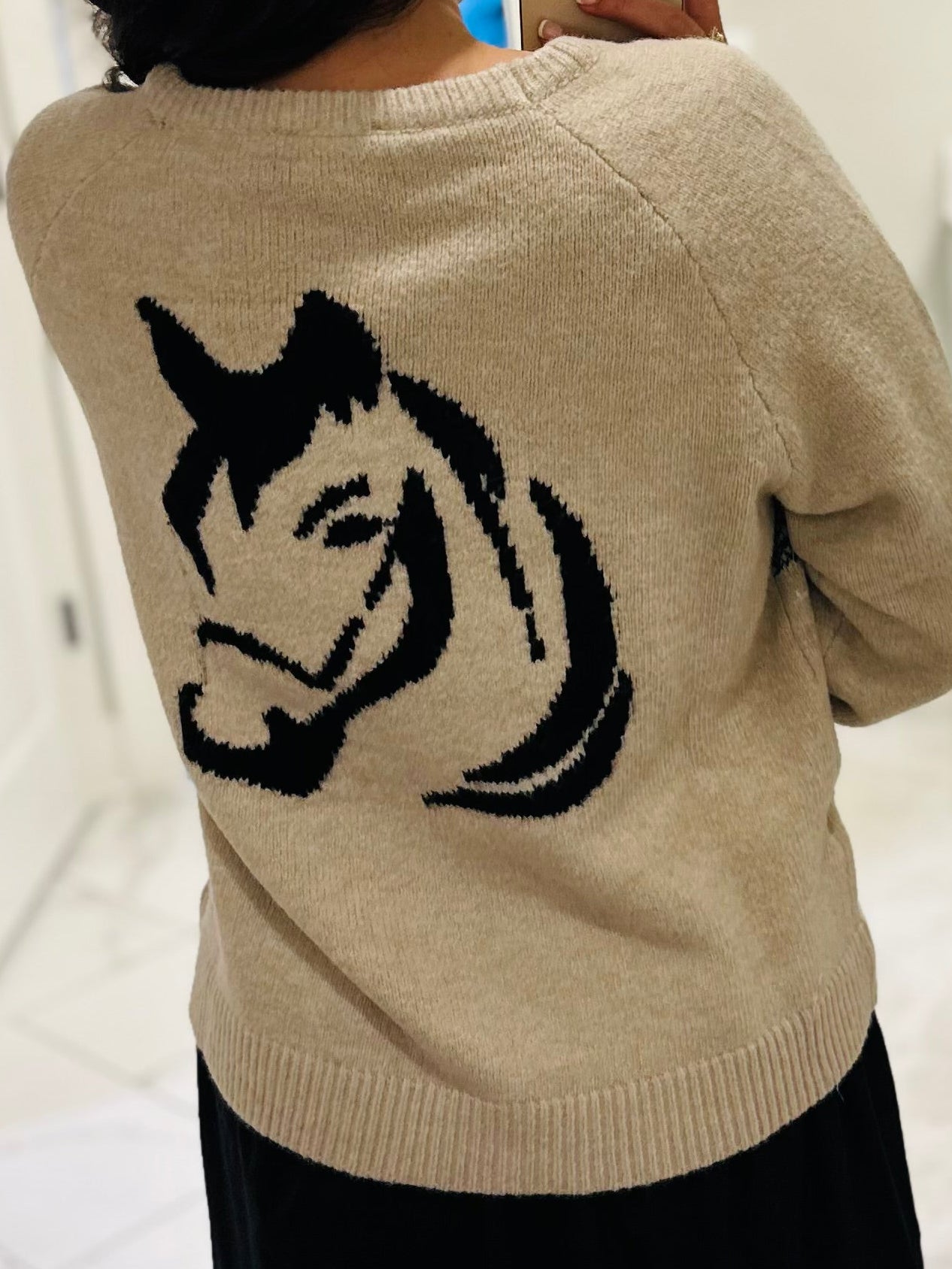 The Cream + Black Horse Sweater