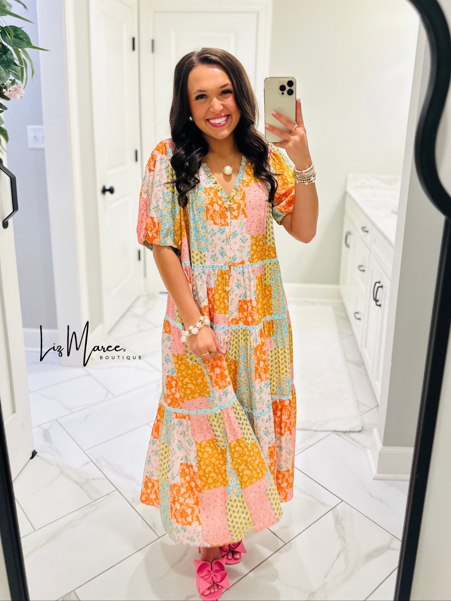 The Wrenlee Patchwork Midi Dress