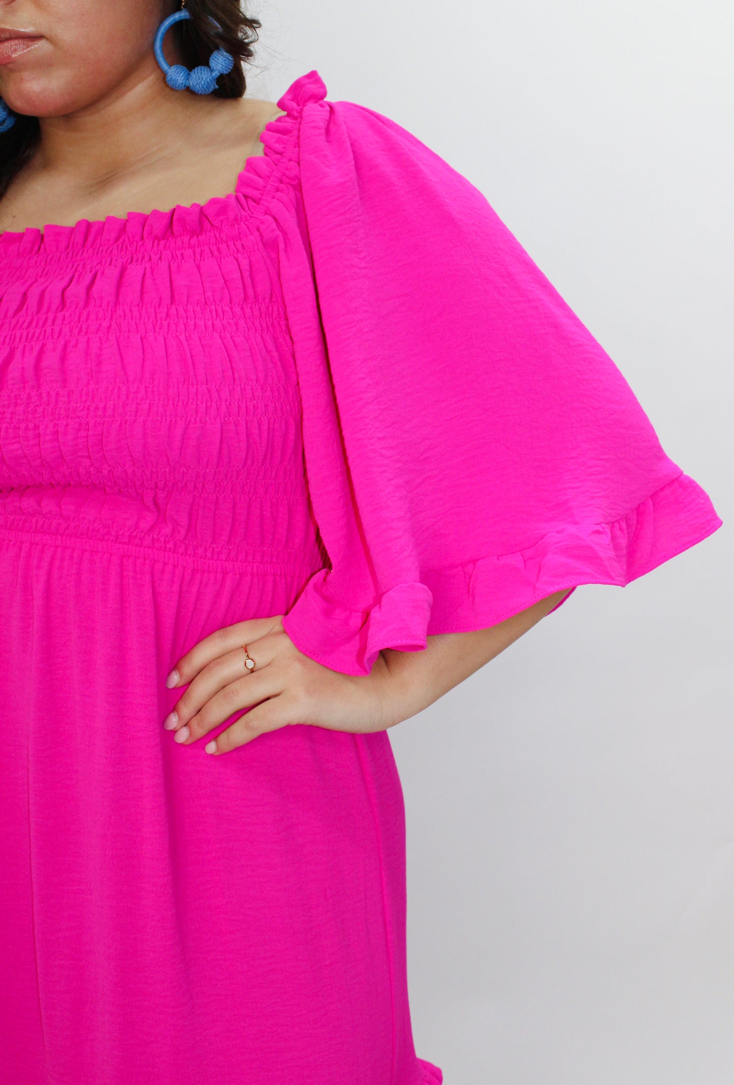 The Reagan Hot Pink Midi Dress