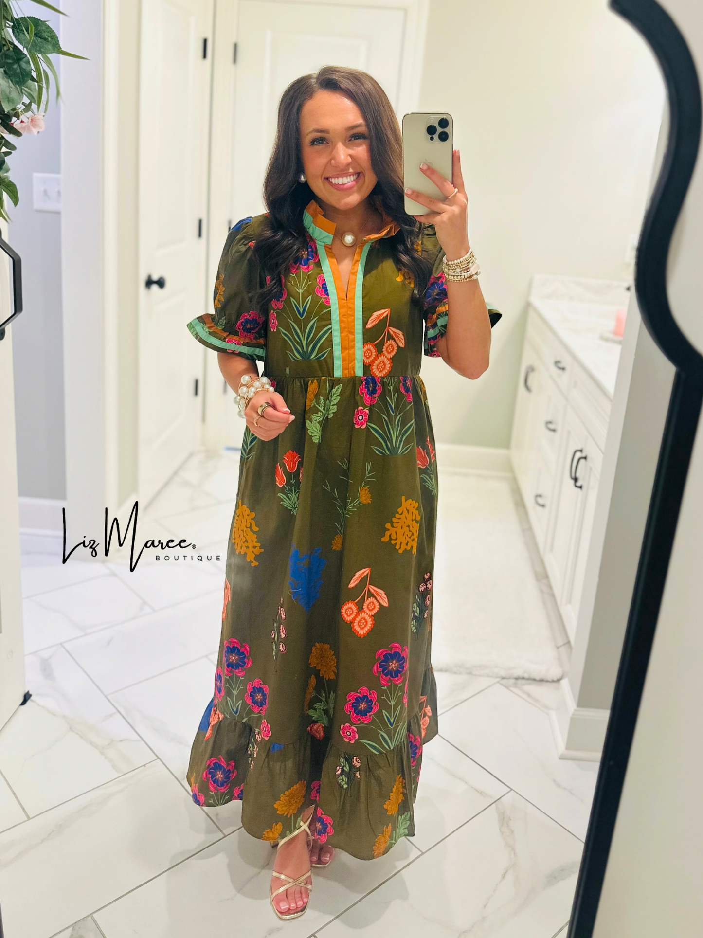 The Mattie Brown Floral Midi Dress
