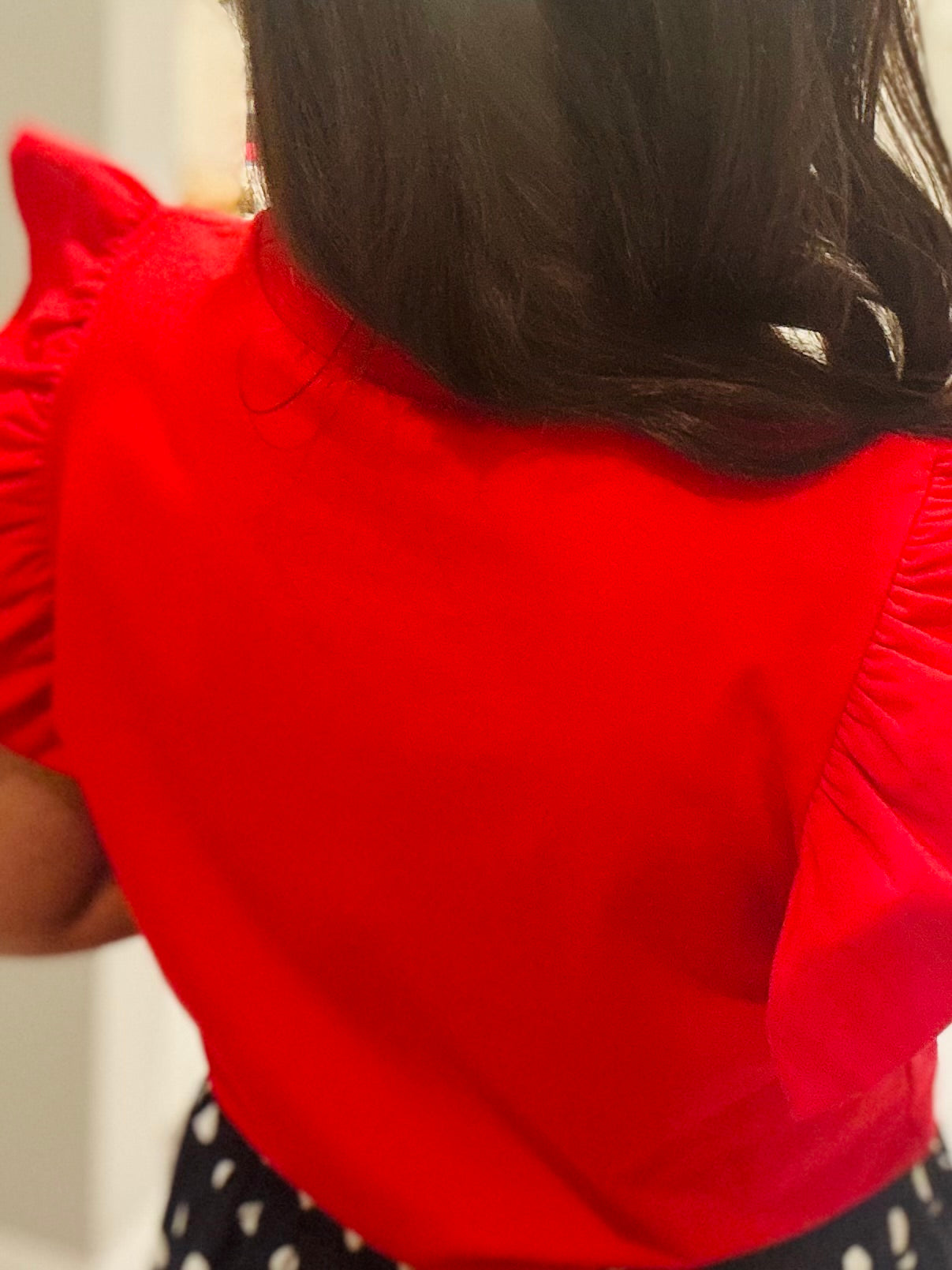 The Tillie Red Ruffled Sleeve Top