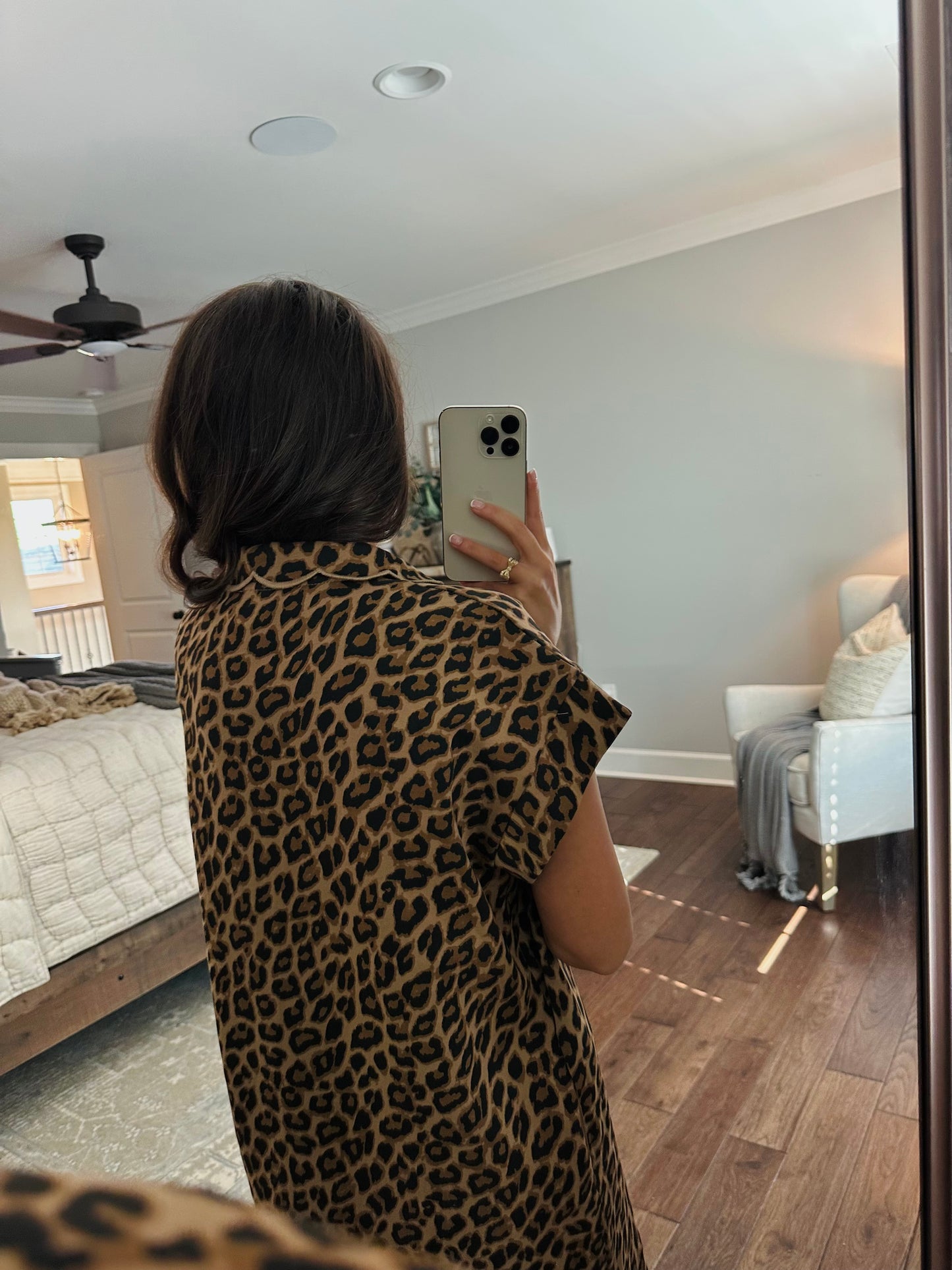 The Miah Leopard Scalloped Dress