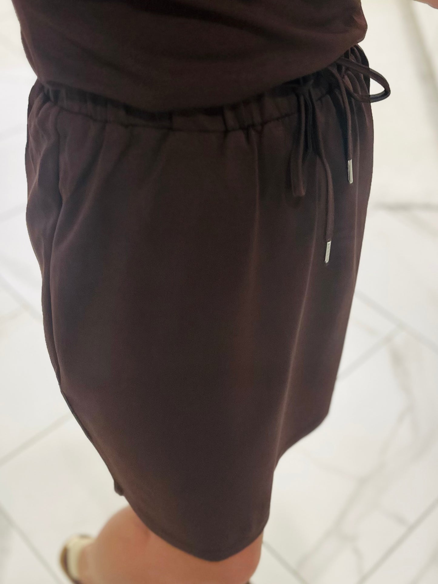 The Mable Brown Drawstring Skirt