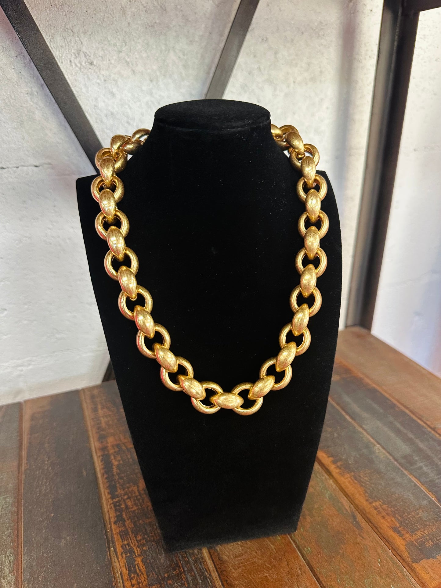 Vintage Gold Plated Chunky Chain Necklace