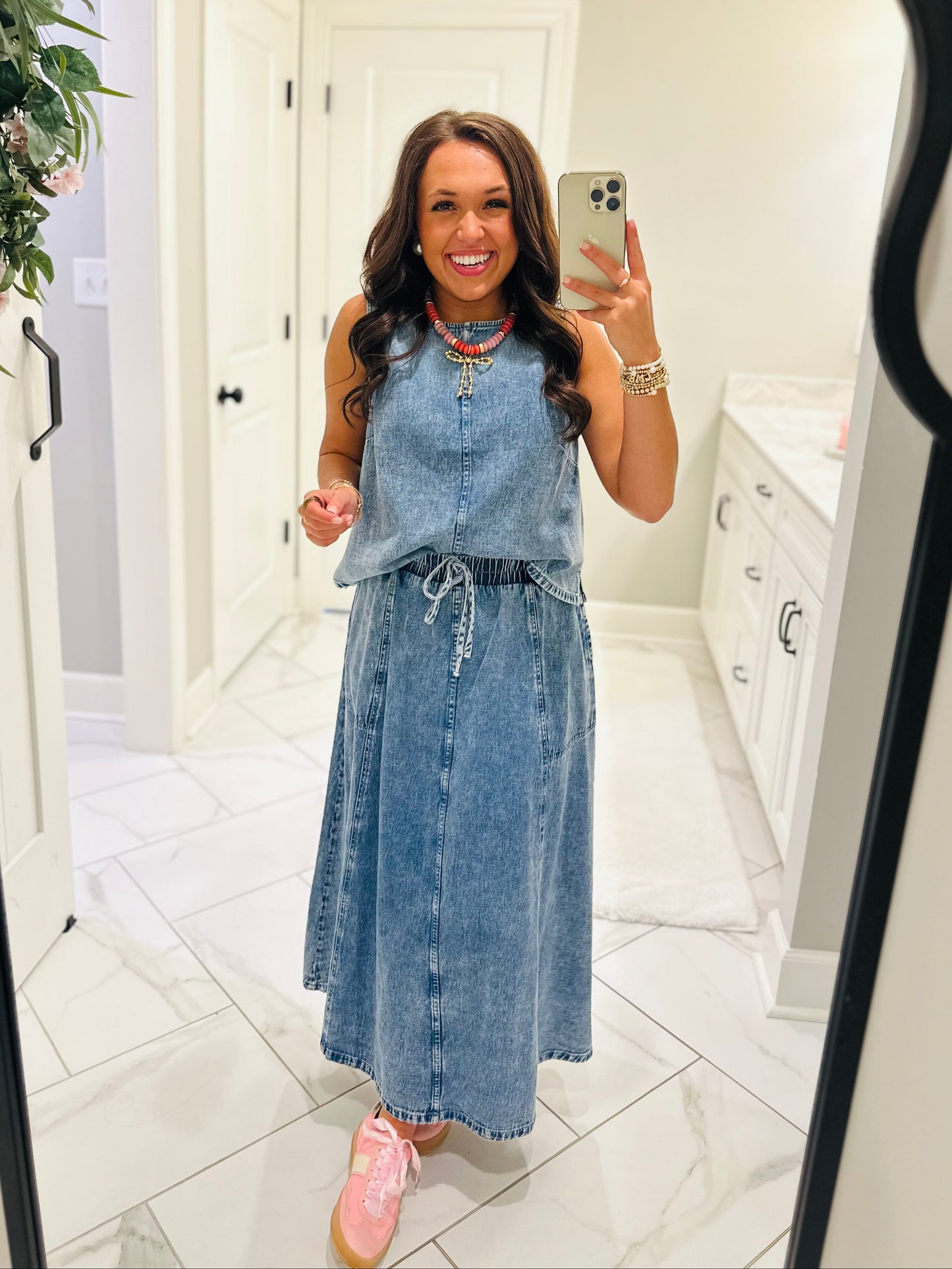 The Sadie Rae Denim Top + Skirt Set