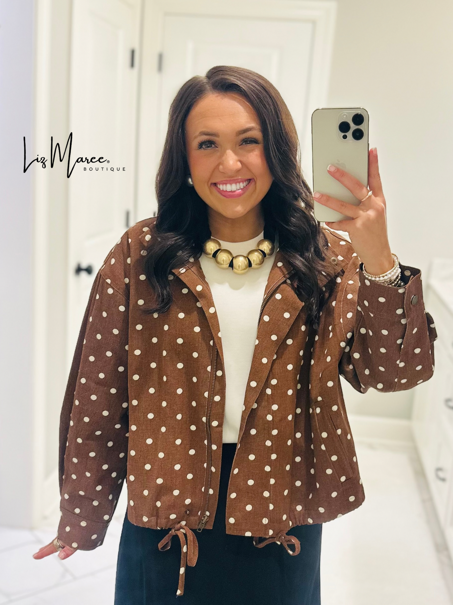 The Reese Brown Polka Dot Jacket