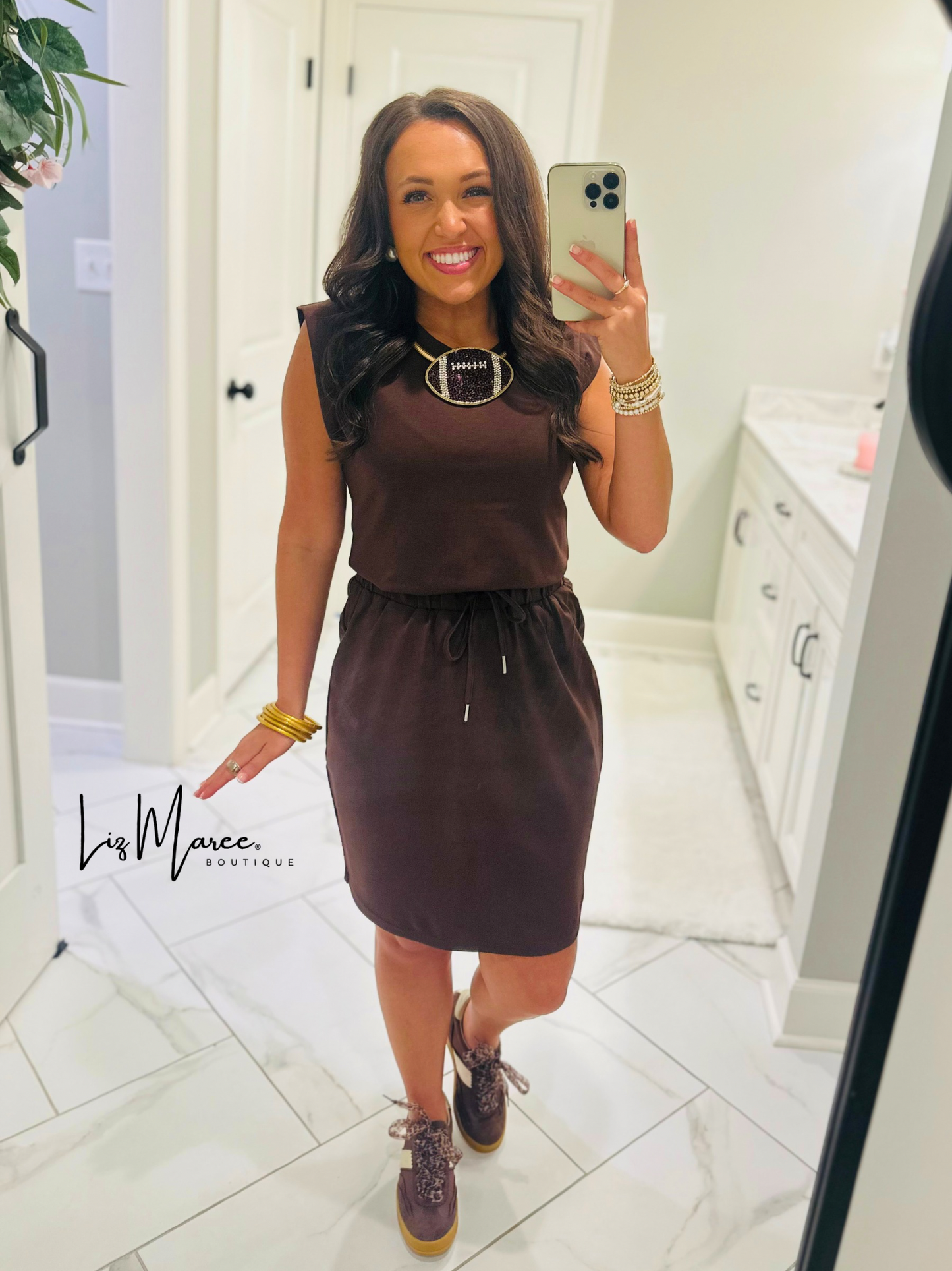 The Mable Brown Drawstring Skirt