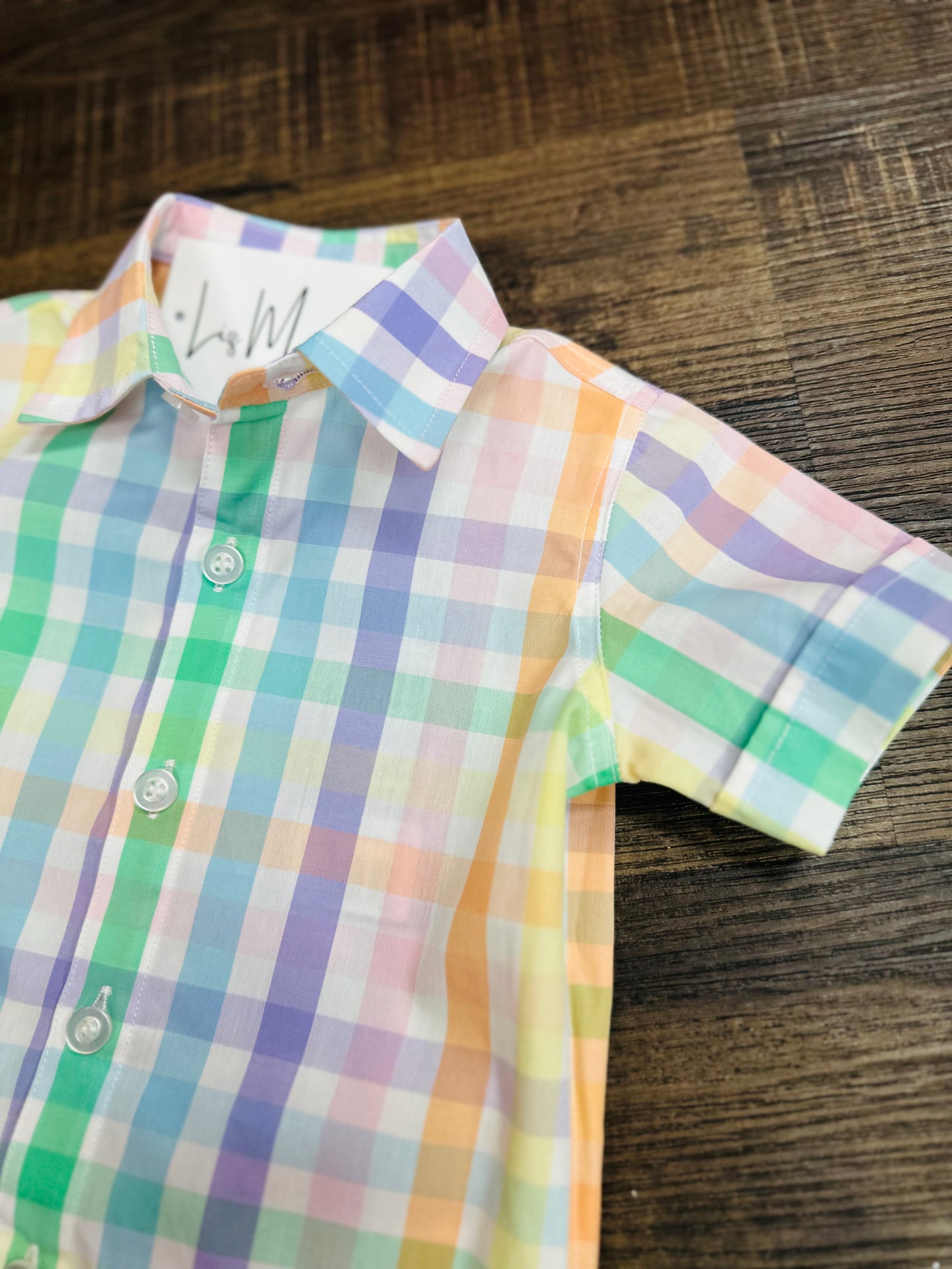 The Boys Plaid Short Sleeve Button Down Shirt