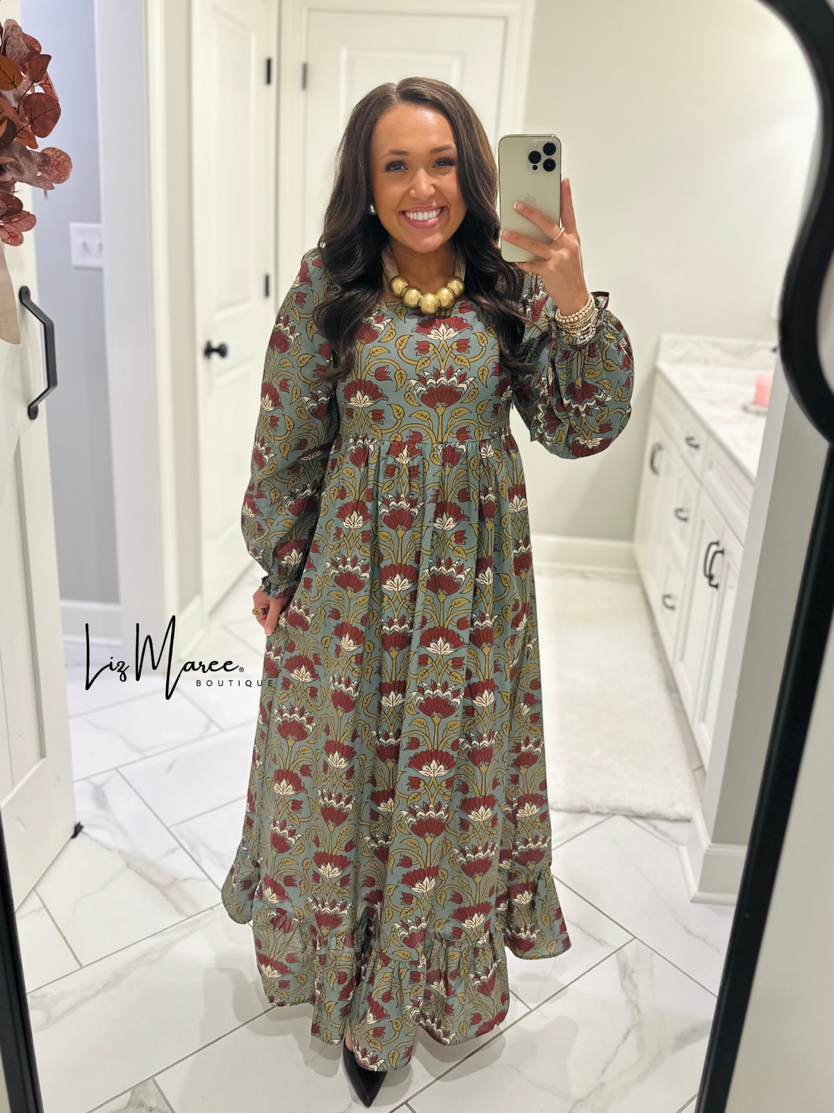 The Bryley Burgundy Floral Maxi Dress