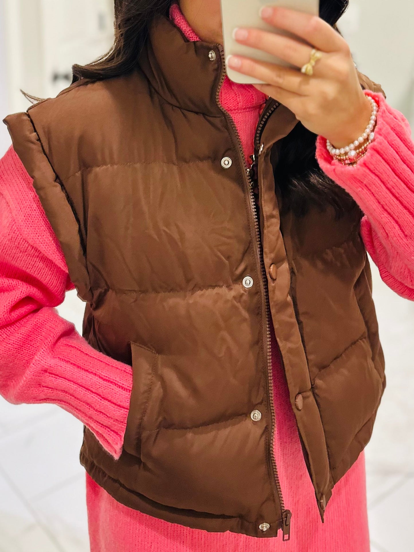 The Chocolate Brown Puffer Vest