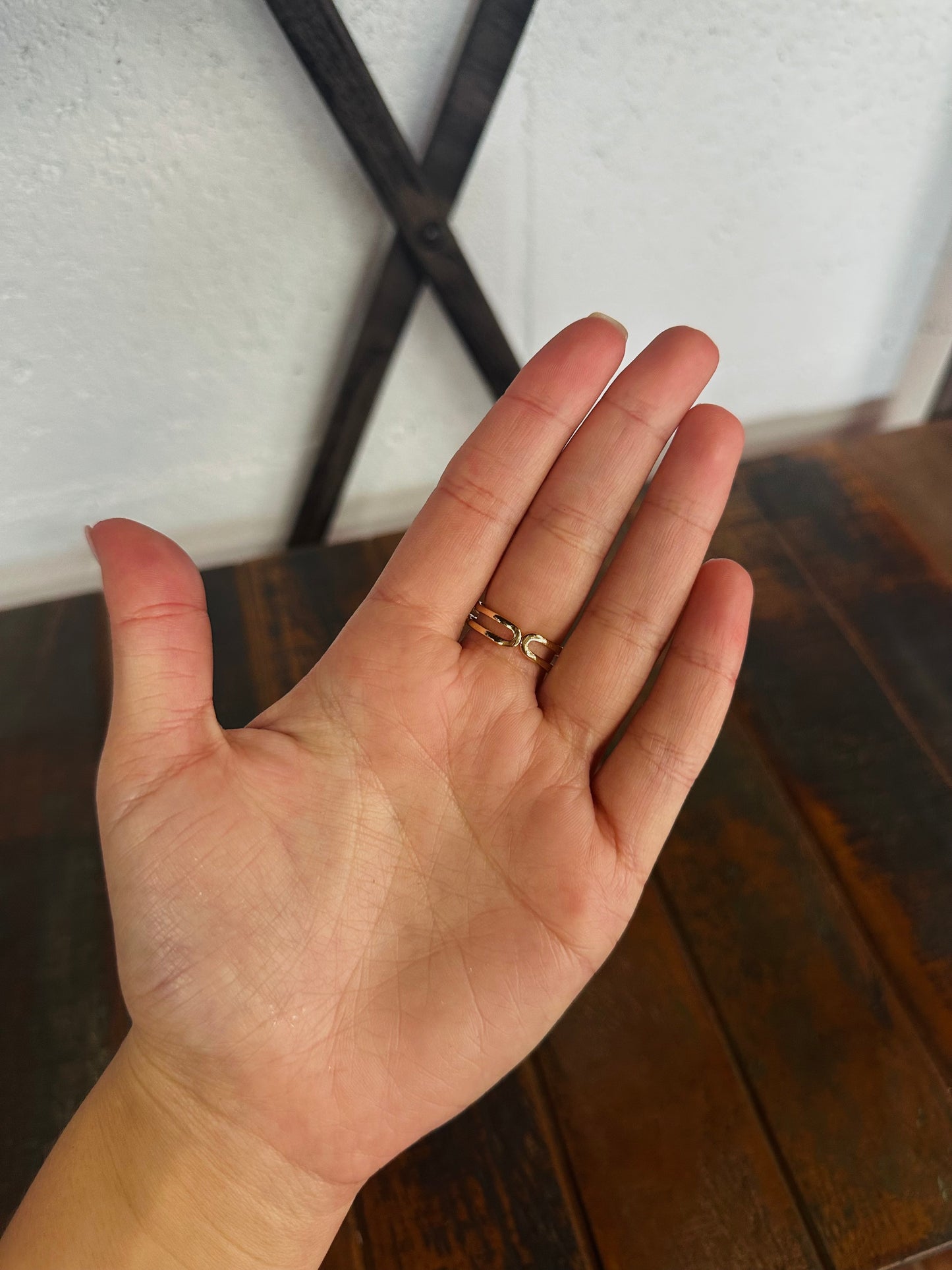 Dainty Gold Layered Pearl Bow Ring
