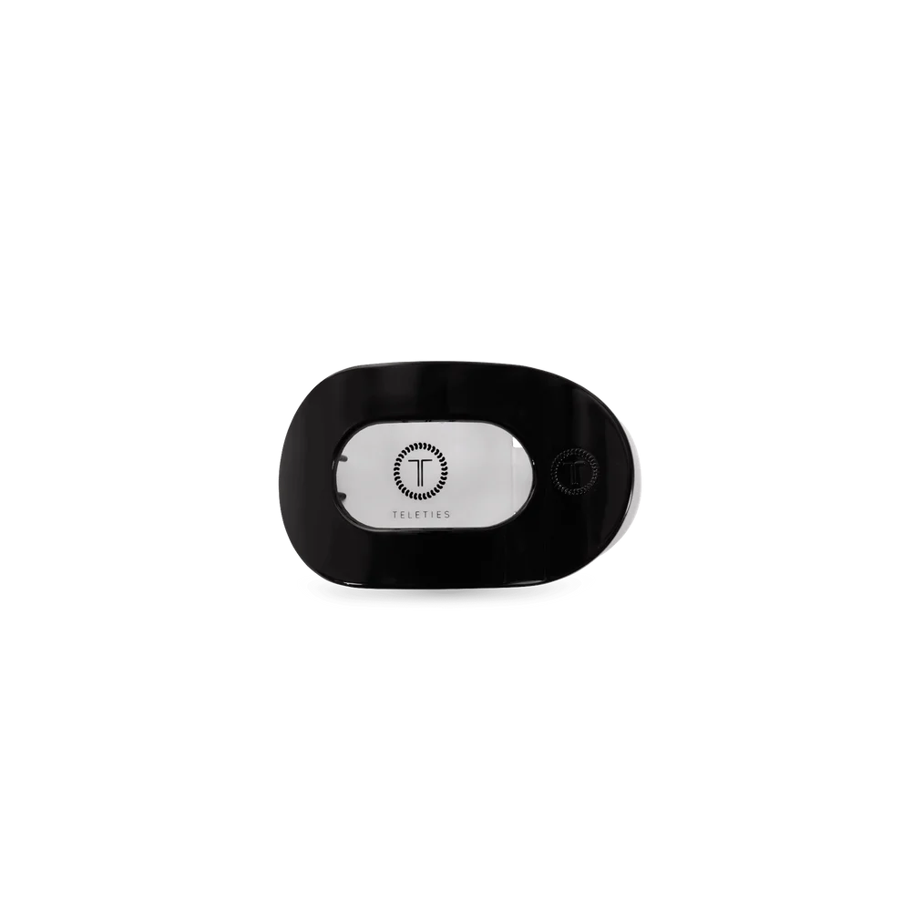 Jet Black Round Flat Hair Clip