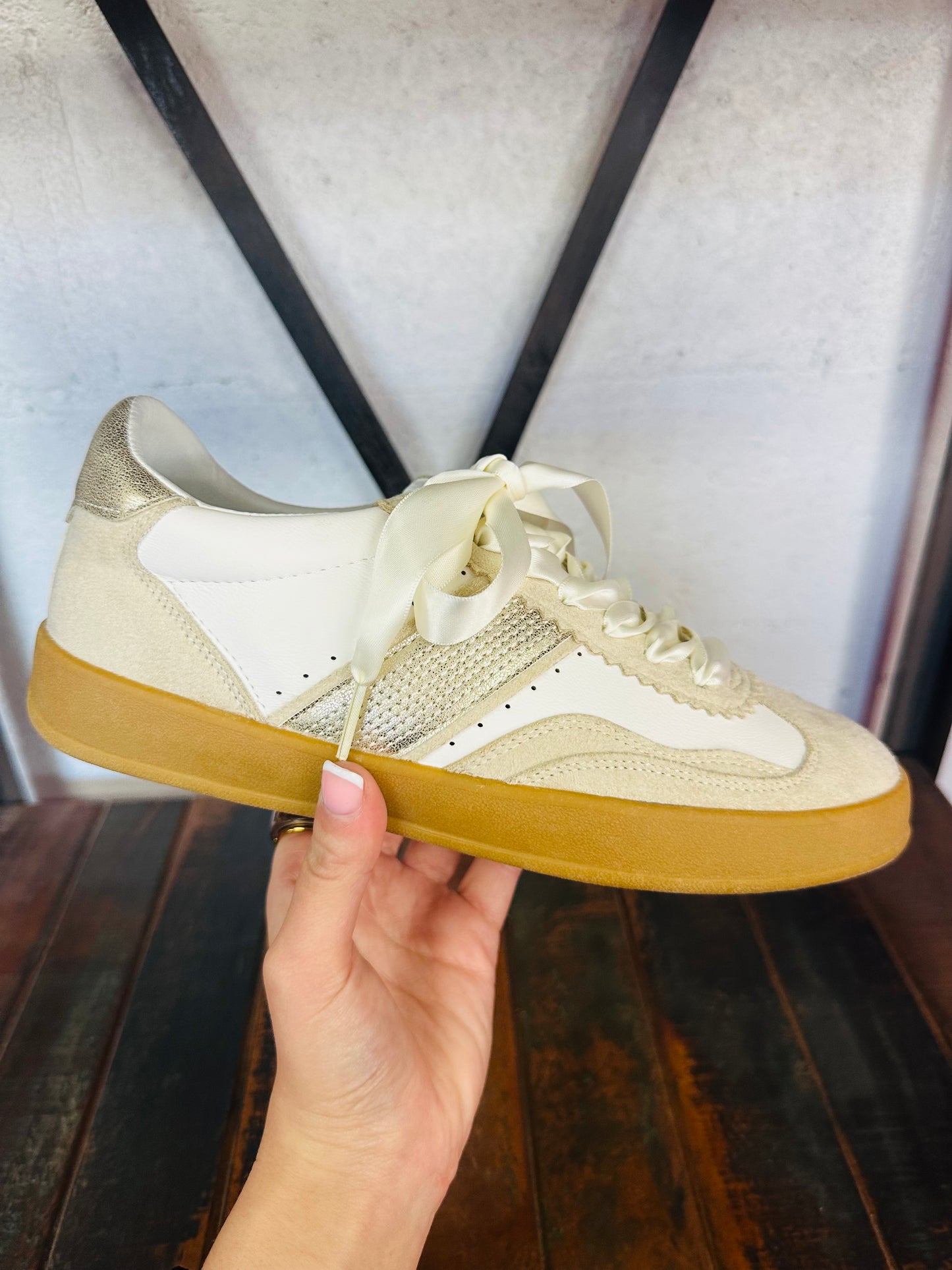 The Dixie Beige Gold Sneaker