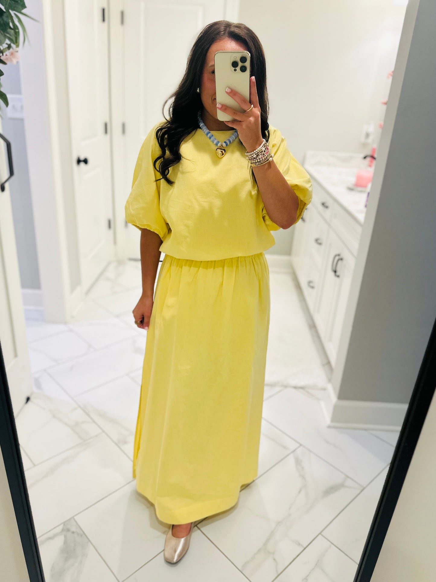 The Daisy Yellow Knit Top + Skirt Set