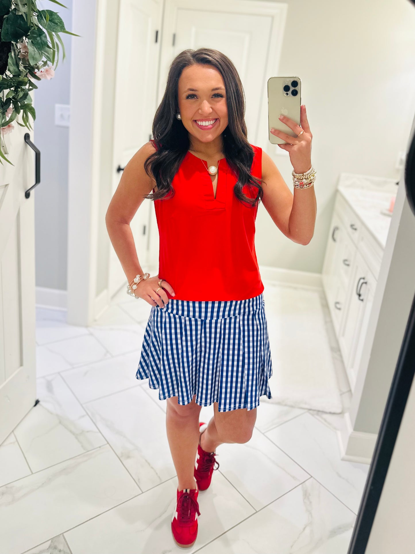 The Gina Red Sleeveless Top