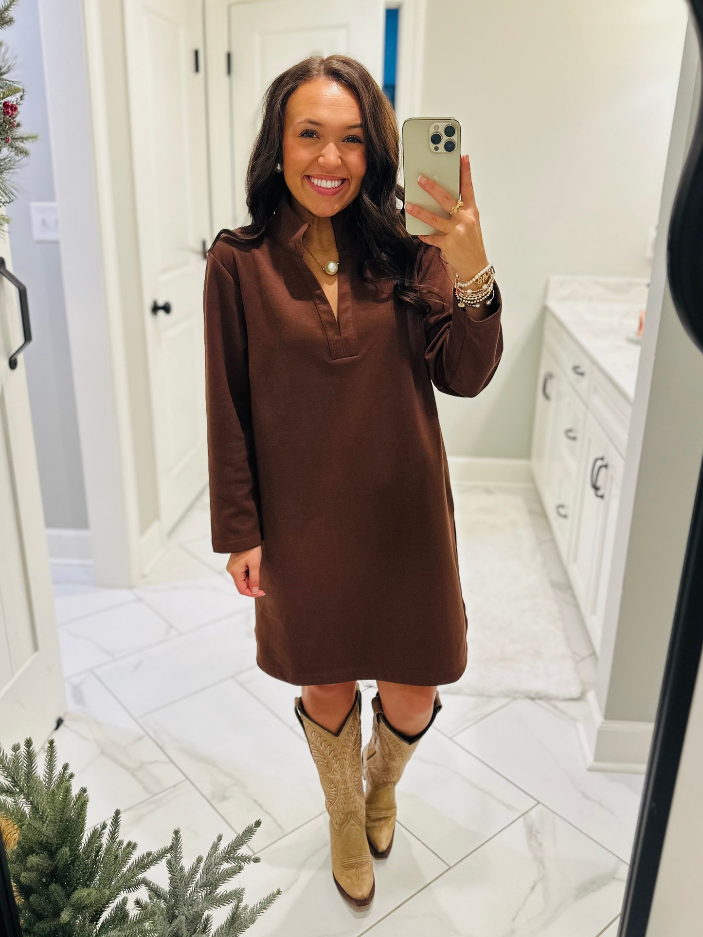 The Nicole Brown Long Sleeve Dress