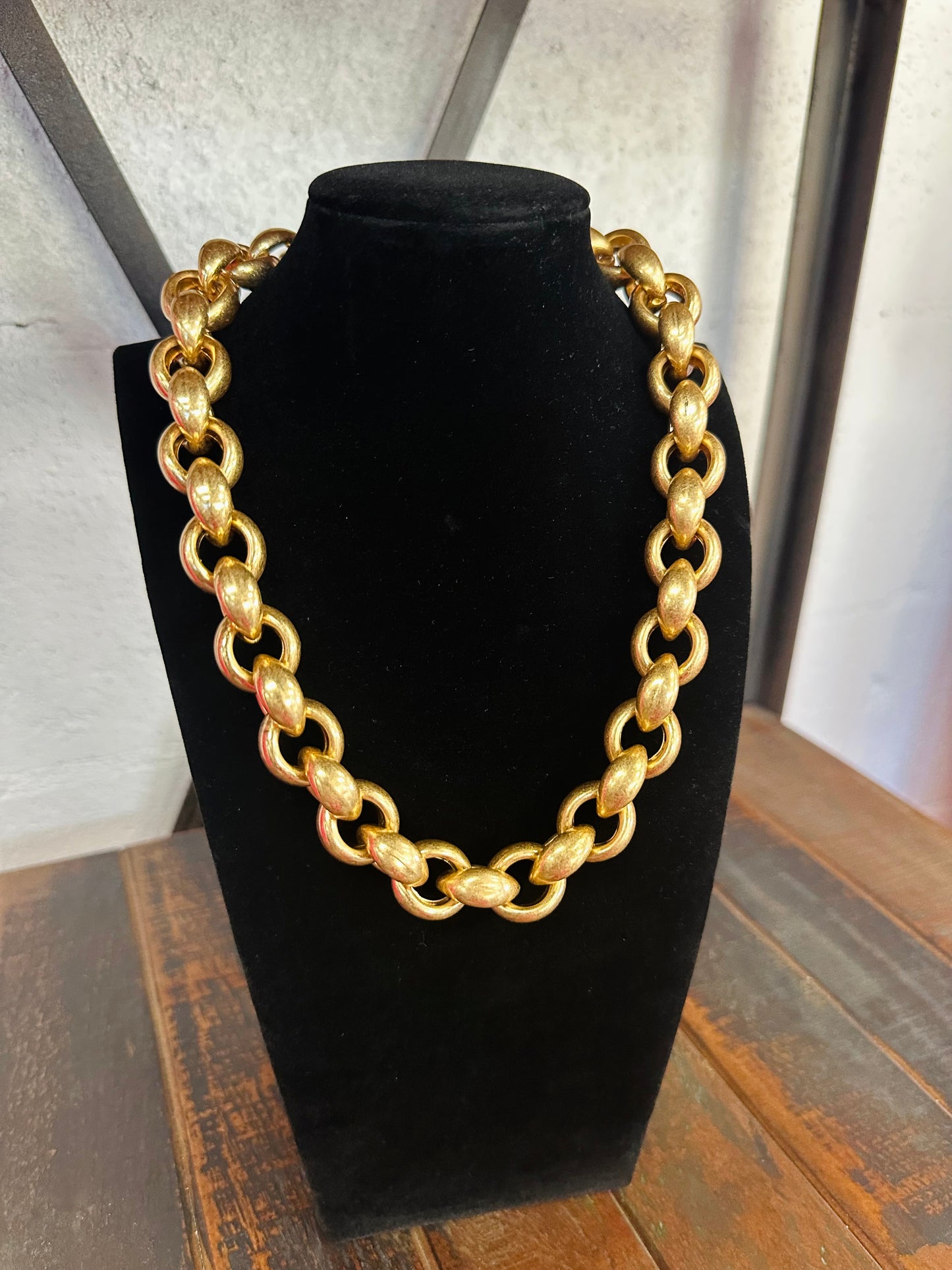 Vintage Gold Plated Chunky Chain Necklace