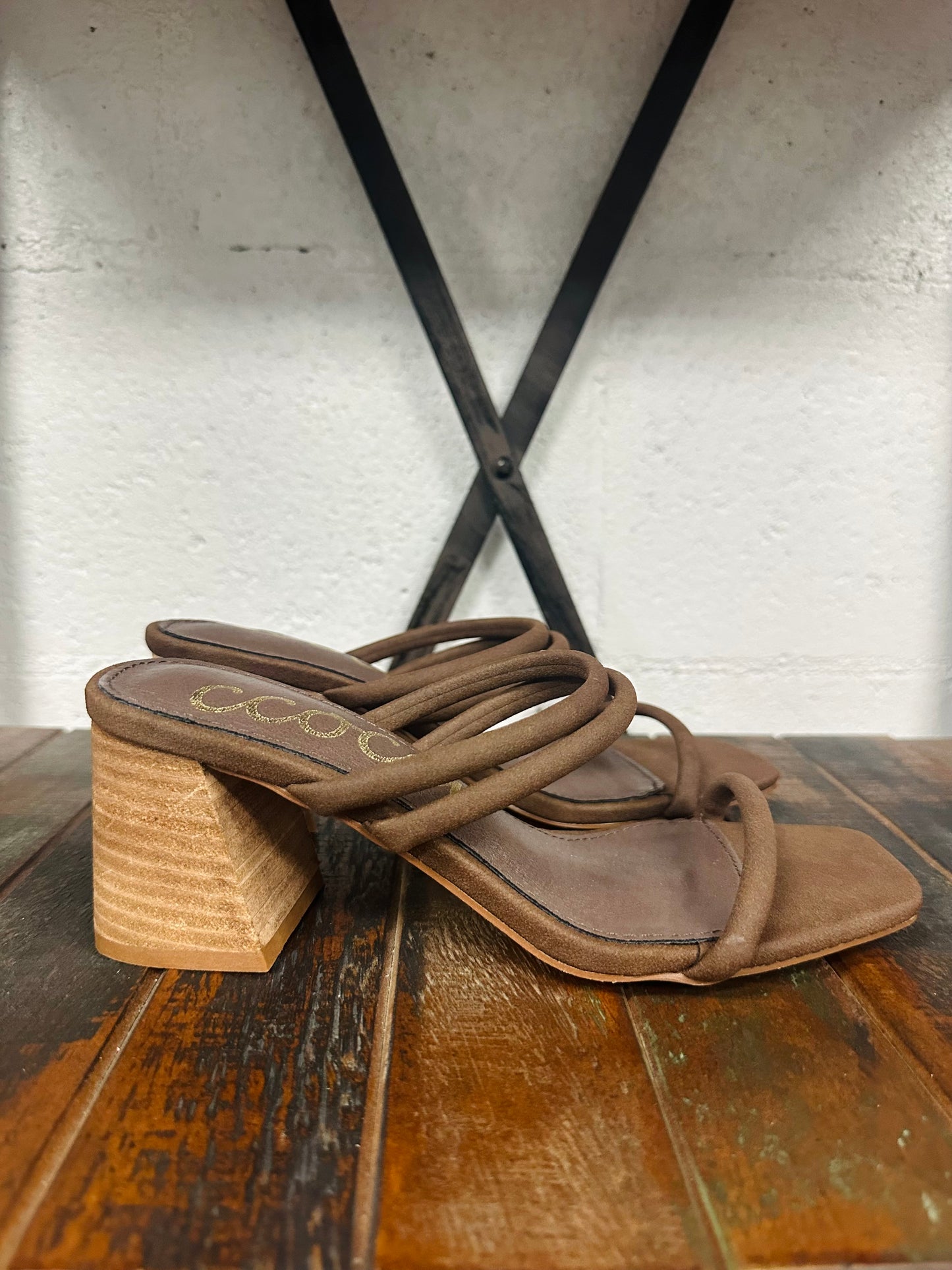 The Heather Chestnut Suede Heel