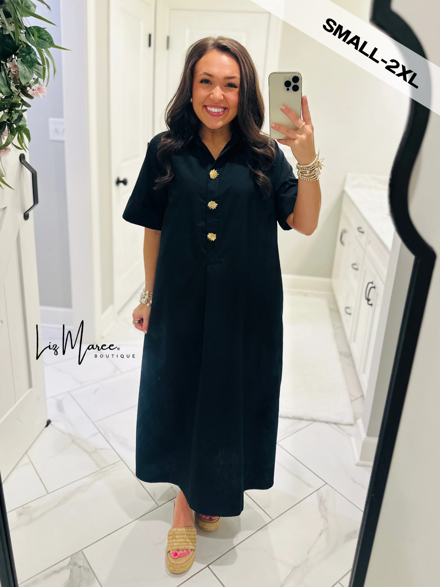 The Delaney Black Midi Dress