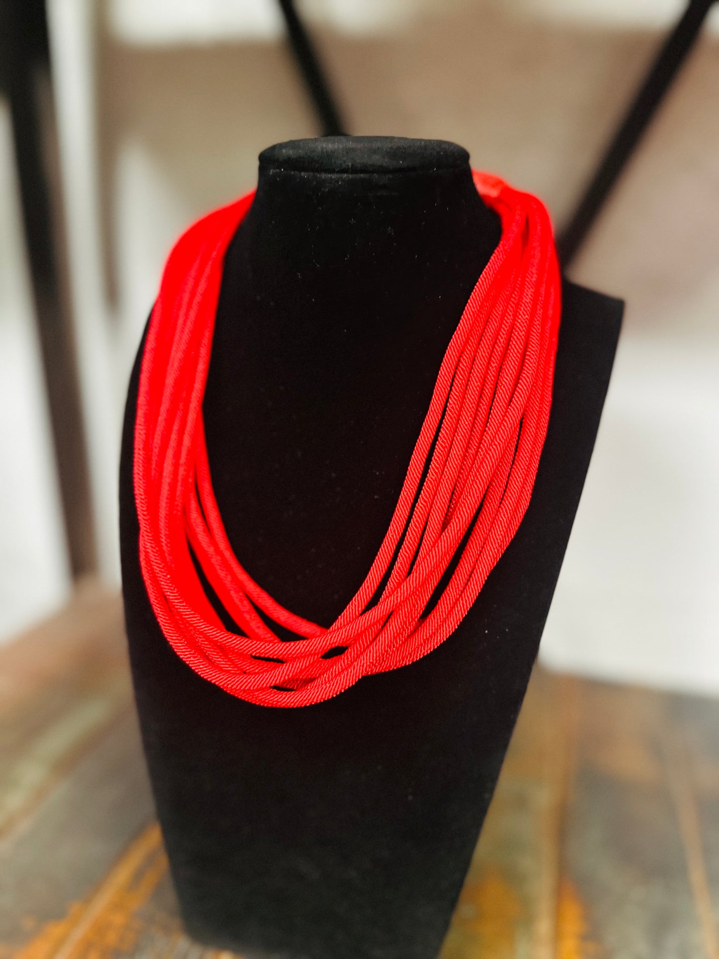 8 Strand Necklace - Red