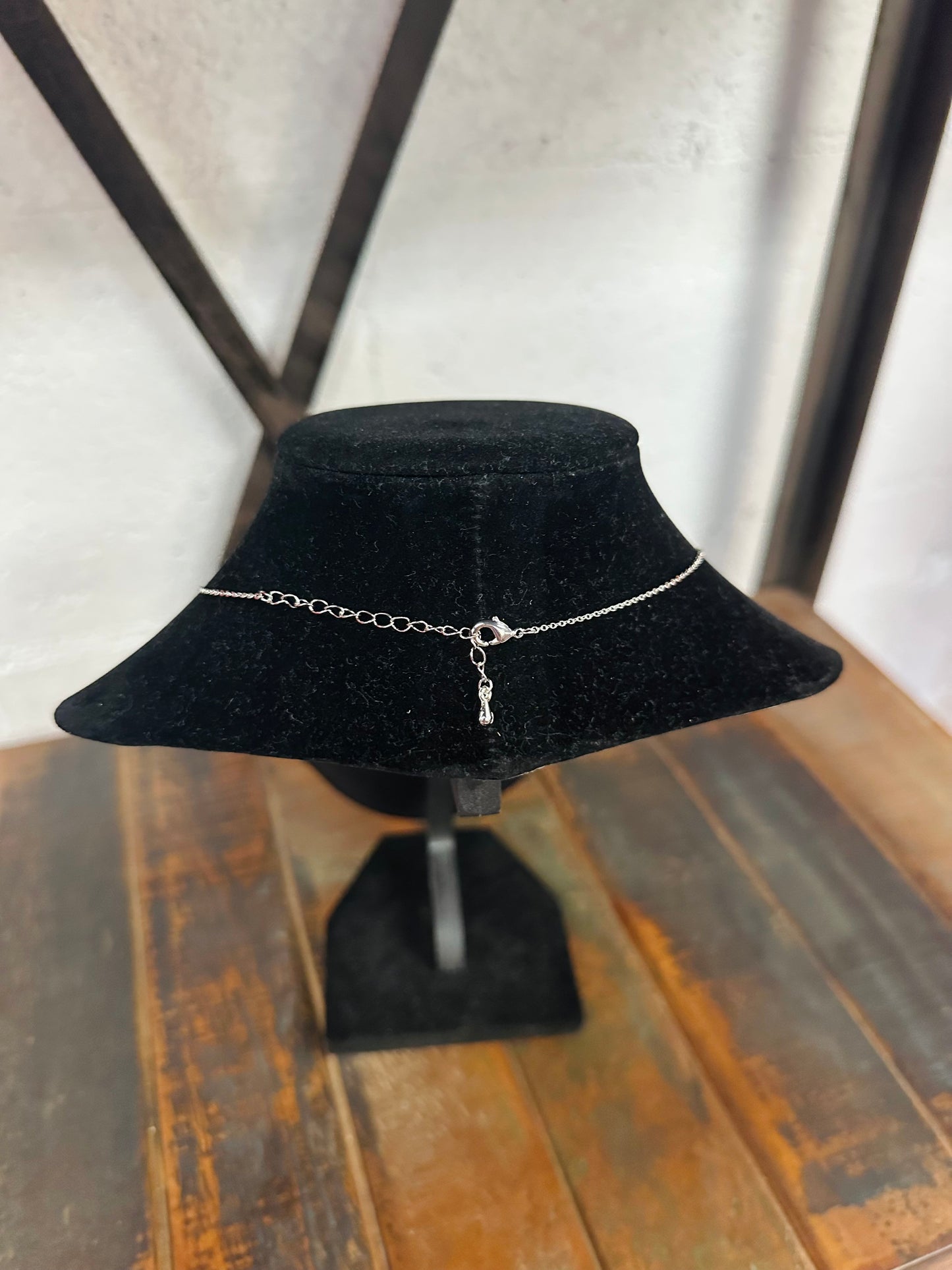 Silver Cubic Zirconia Bow Pendant Necklace