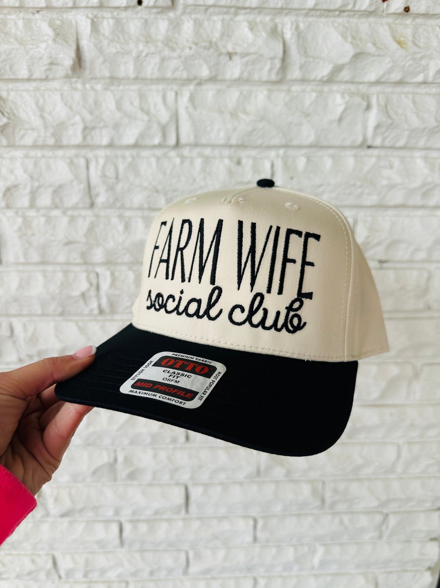 Black 'Farm Wife Social Club' Embroidered Trucker Hat