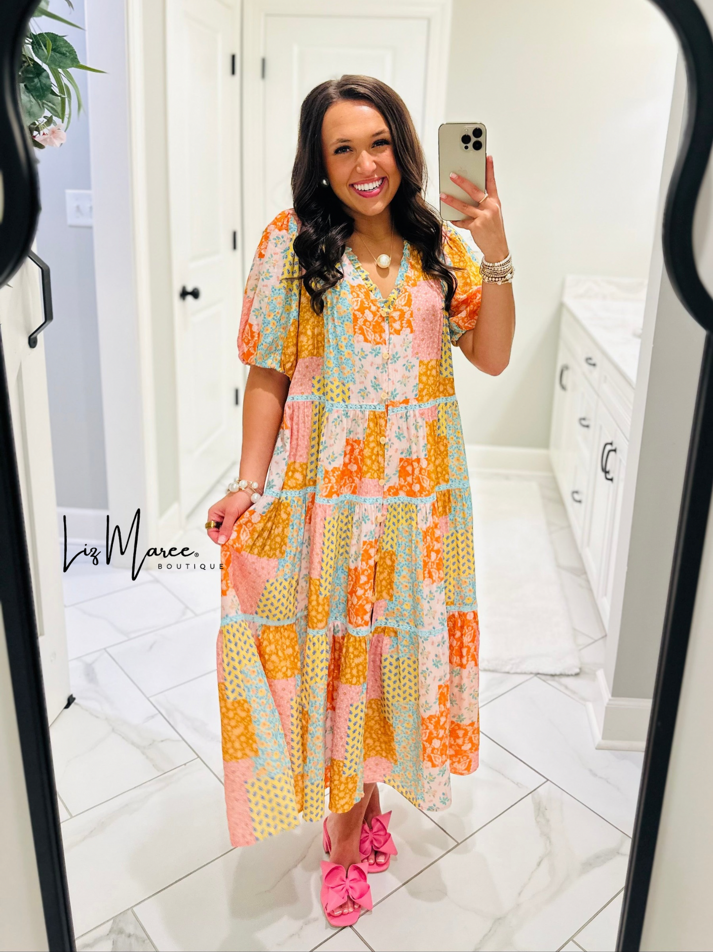 The Wrenlee Patchwork Midi Dress