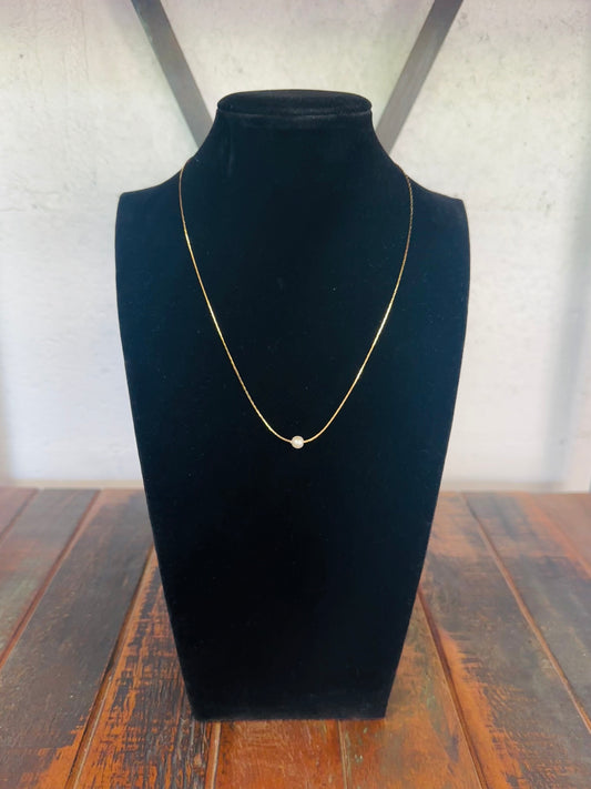 5mm Pearl Pendant Gold Necklace