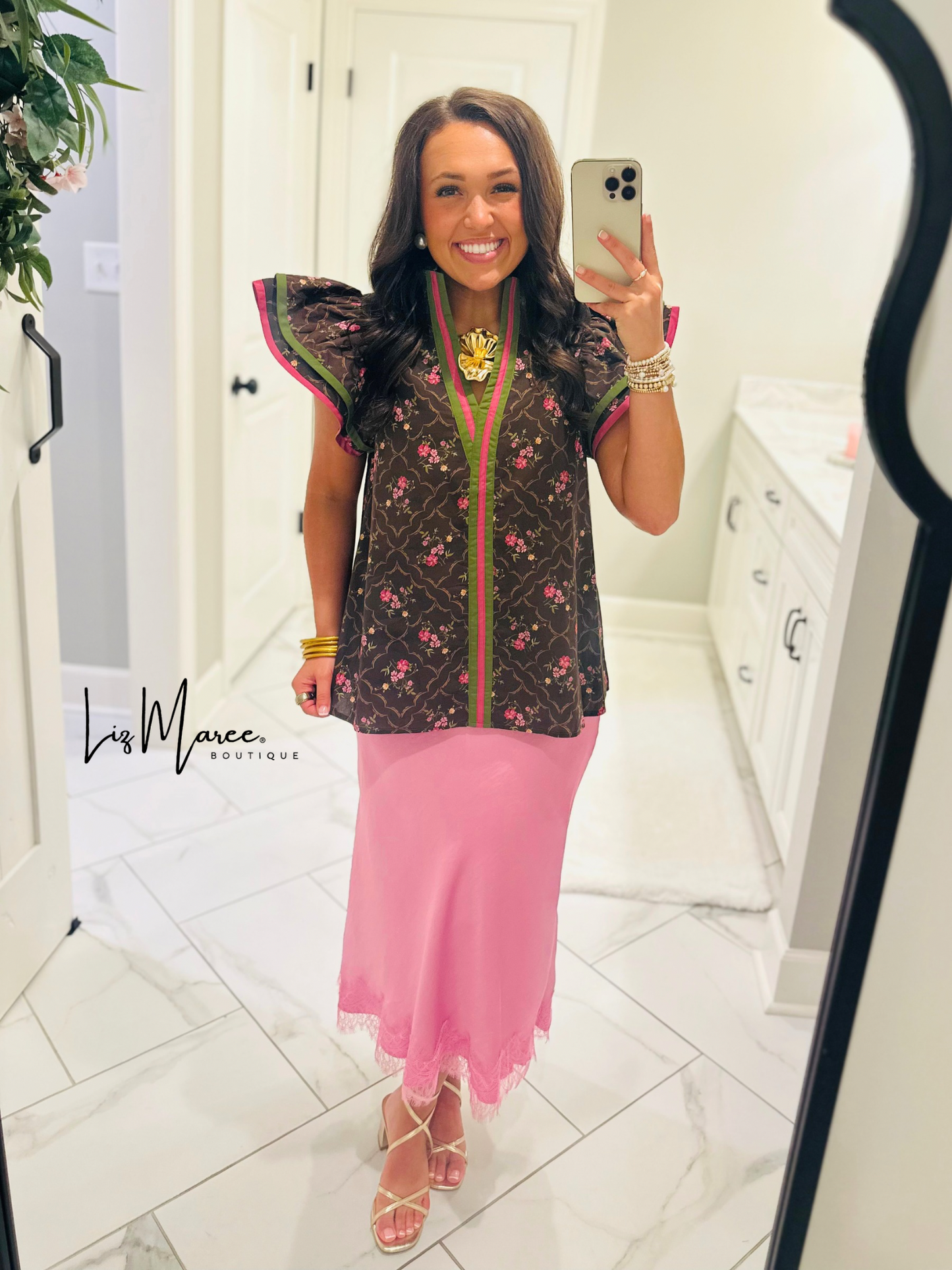 The Luci Brown Floral Top