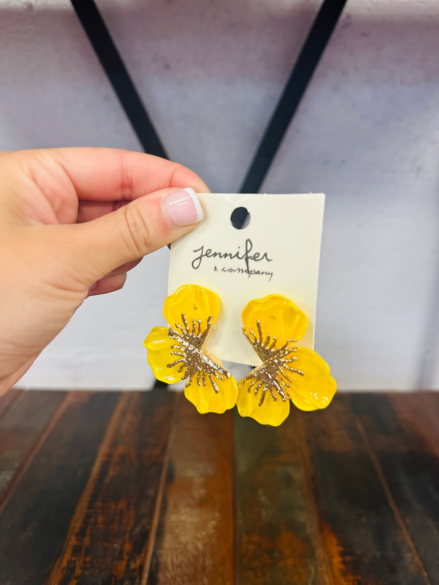 Flower Statement Earring - Yellow