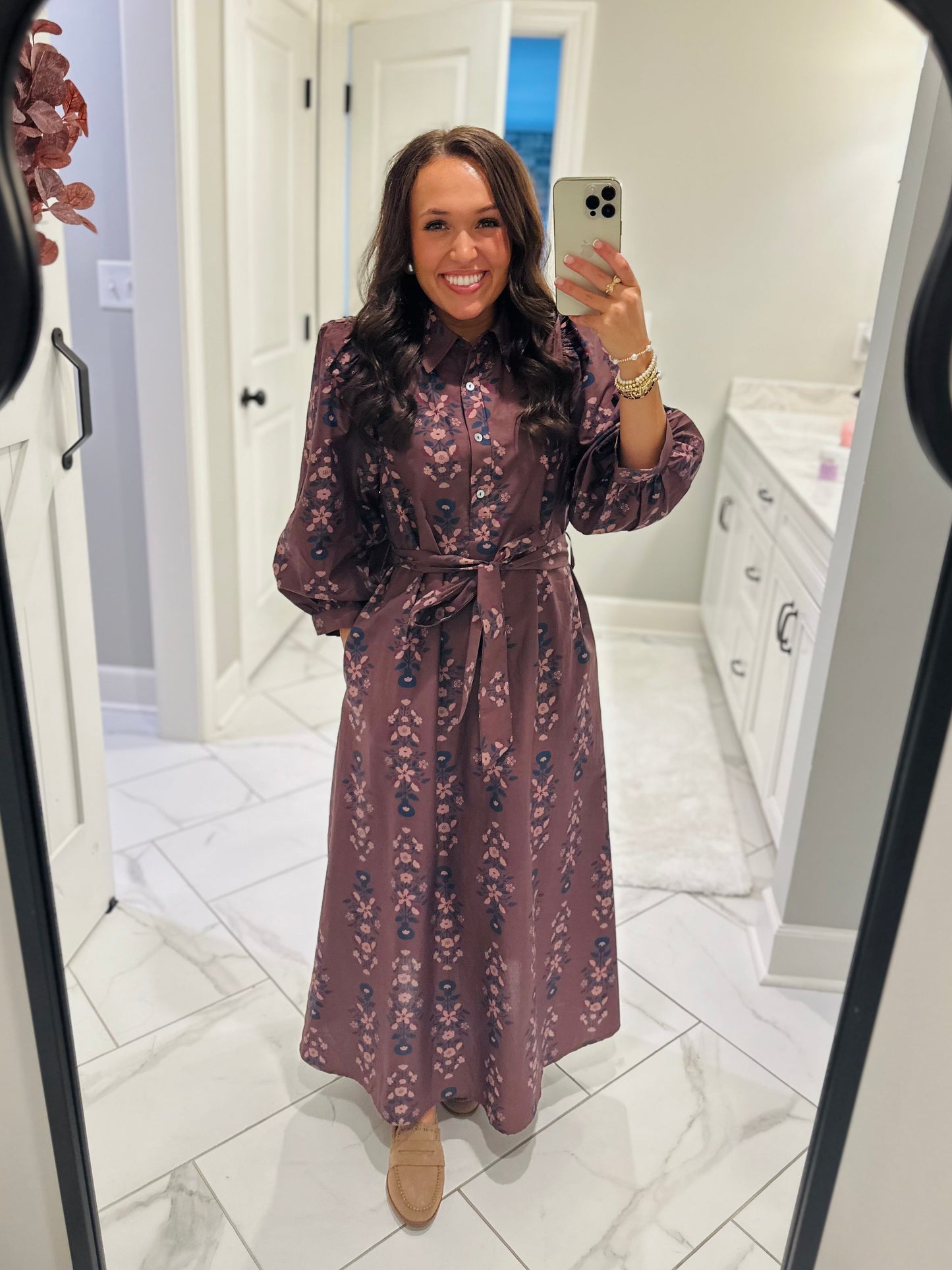 The Nina Brown Floral Maxi Dress