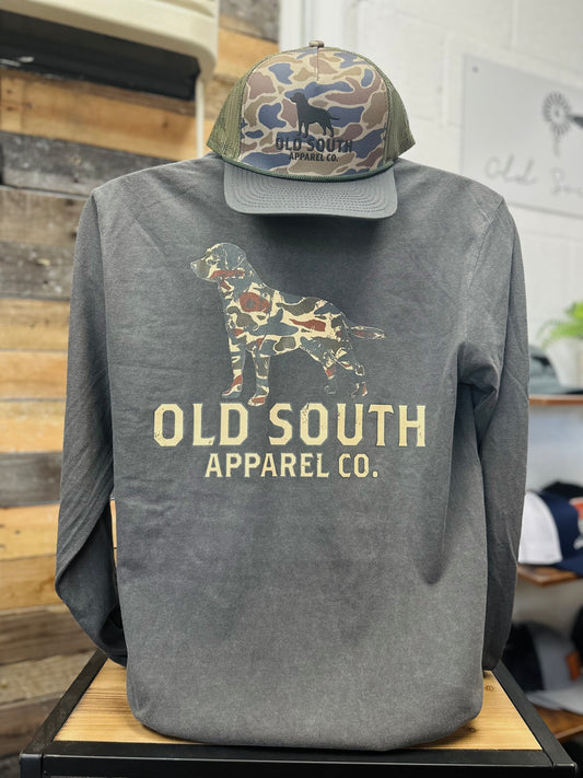 Dog Outline Thicket Camo Long Sleeve Tee