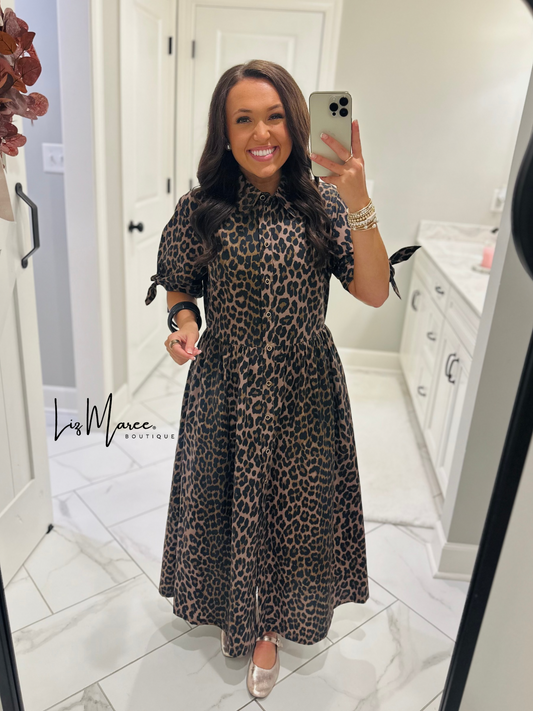 The Leighton Leopard Midi Dress