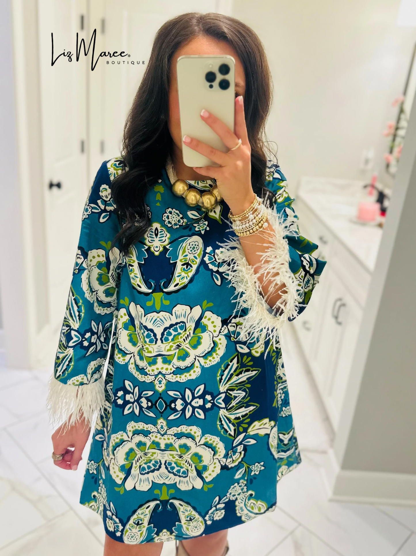 The Avery Blue Floral + Paisley Dress