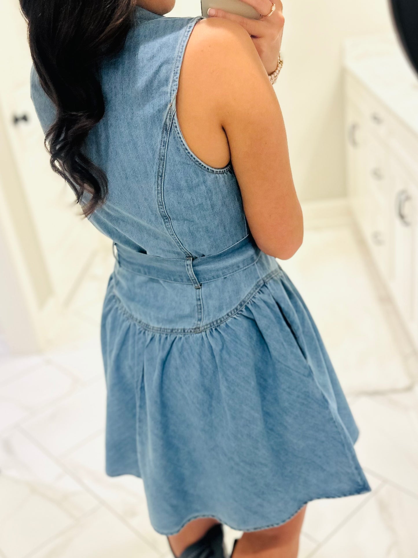 The Remi Denim Sash Belt Dress
