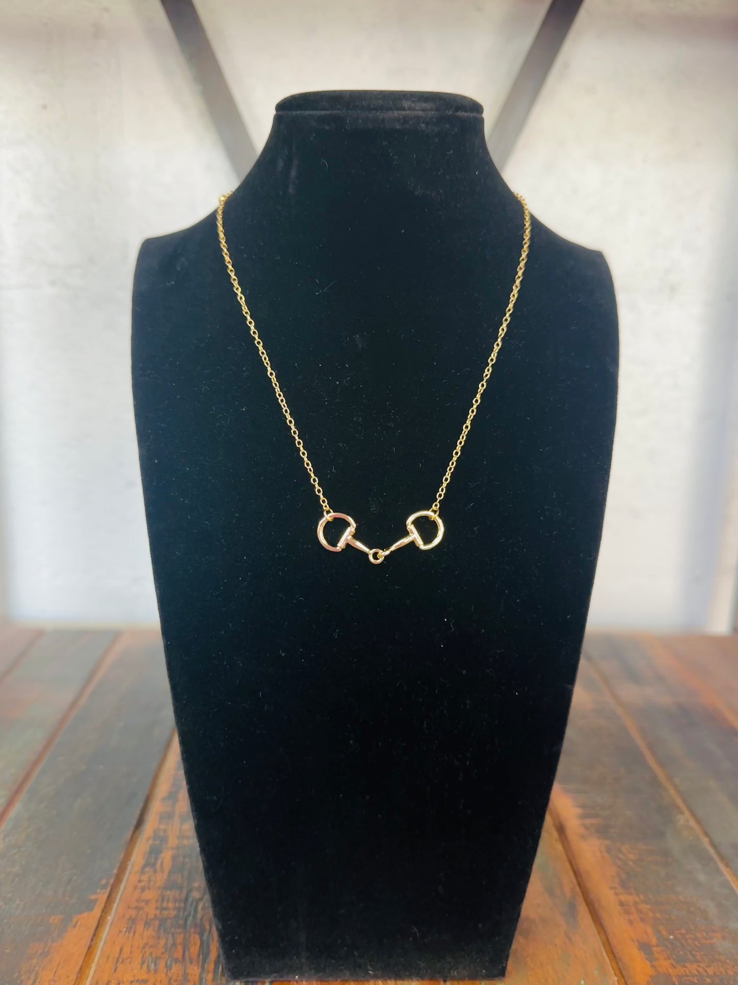Gold Linked Horsebit Necklace