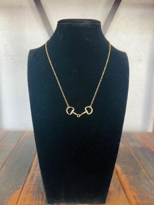 Gold Linked Horsebit Necklace