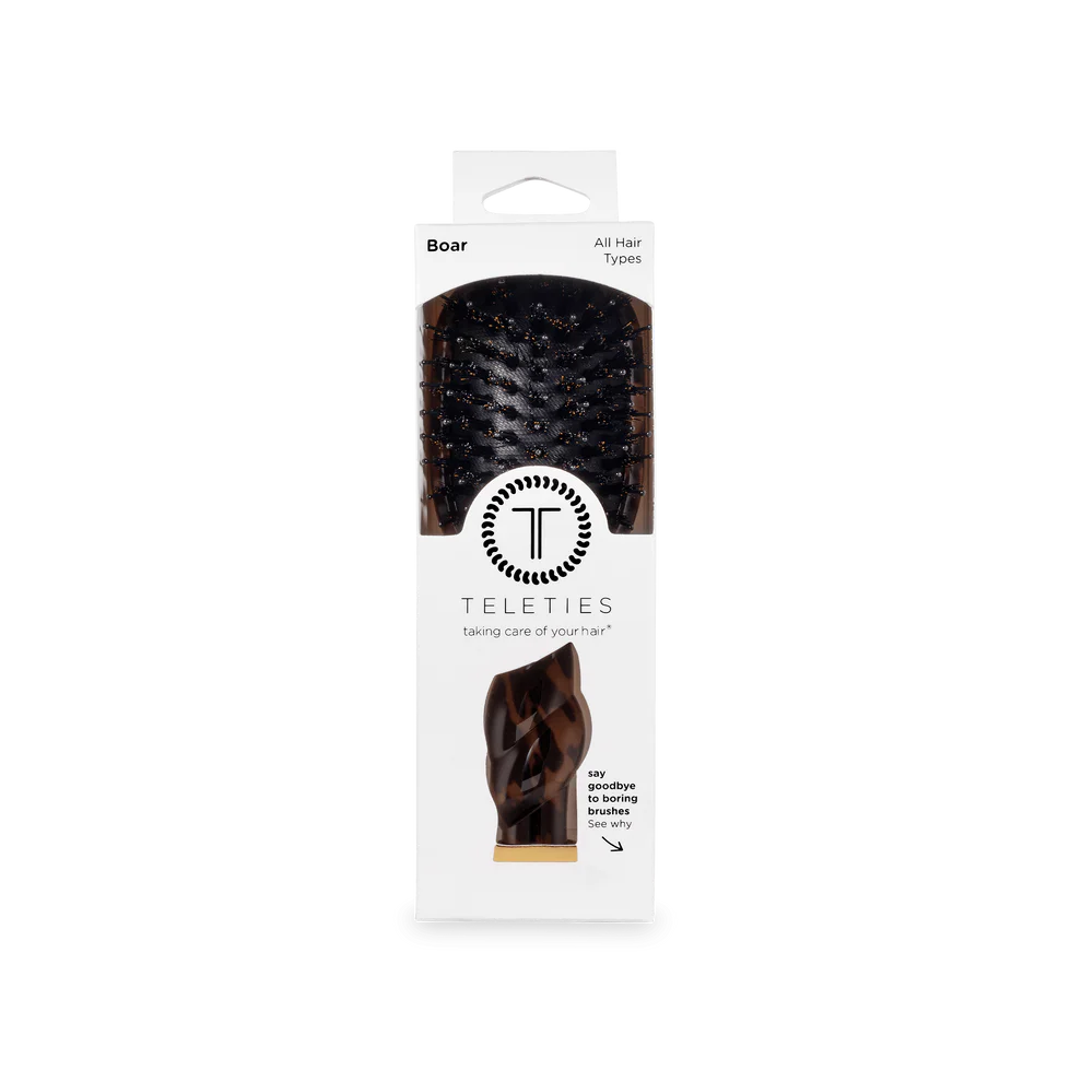 Mini Boar Bristle Hair Brush - Tortoise