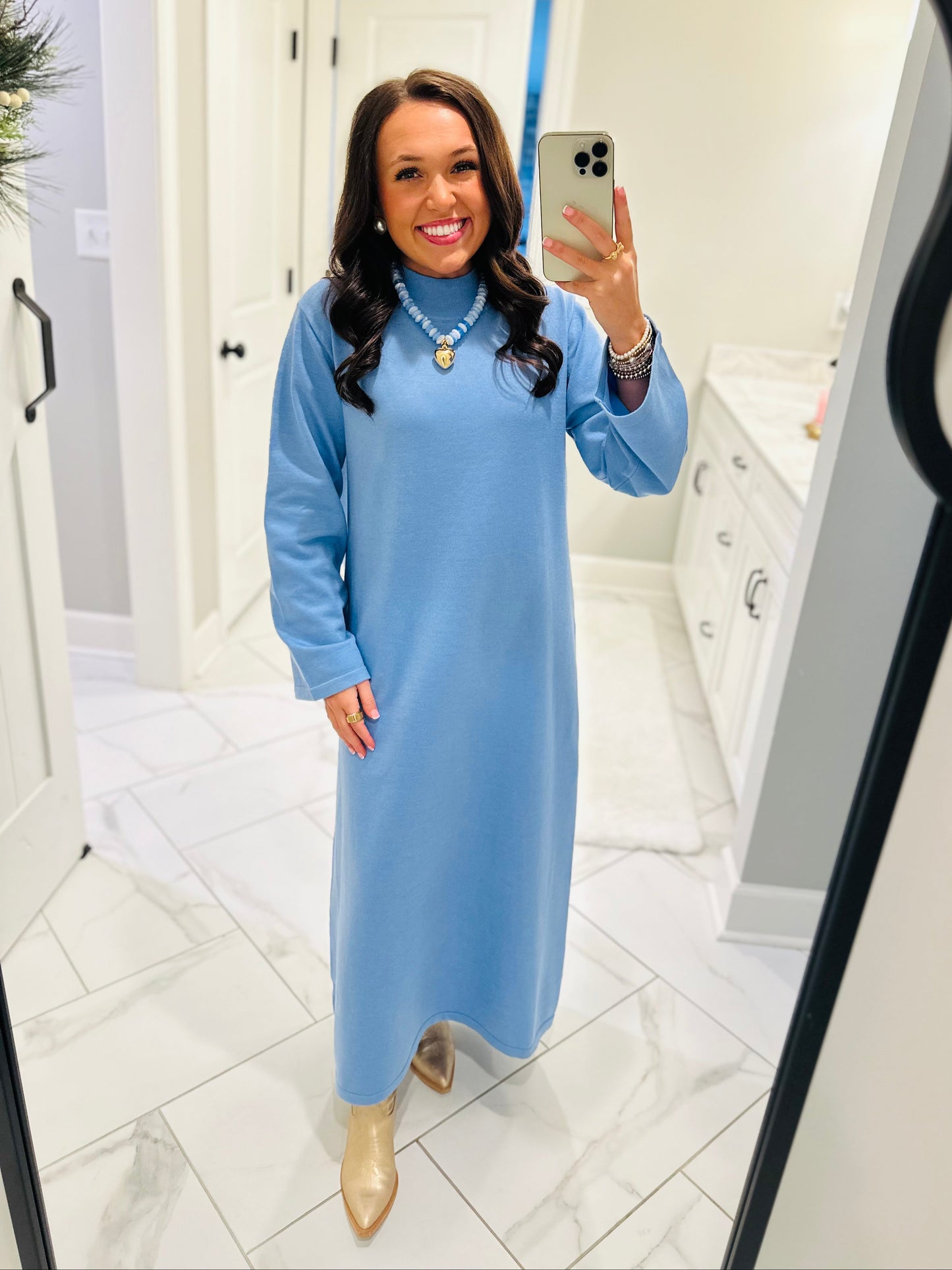 The Blue Sweater Midi Dress