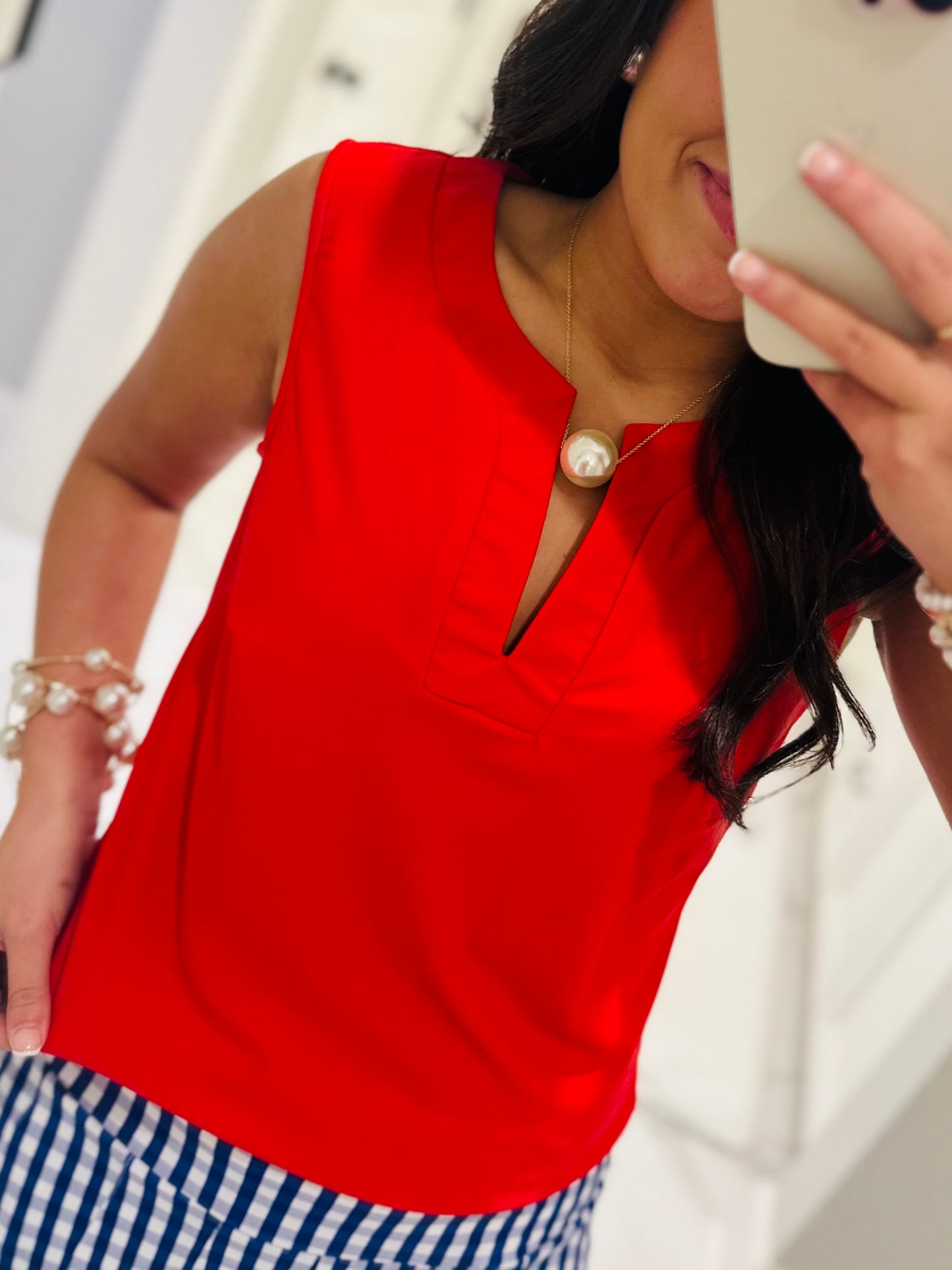 The Gina Red Sleeveless Top