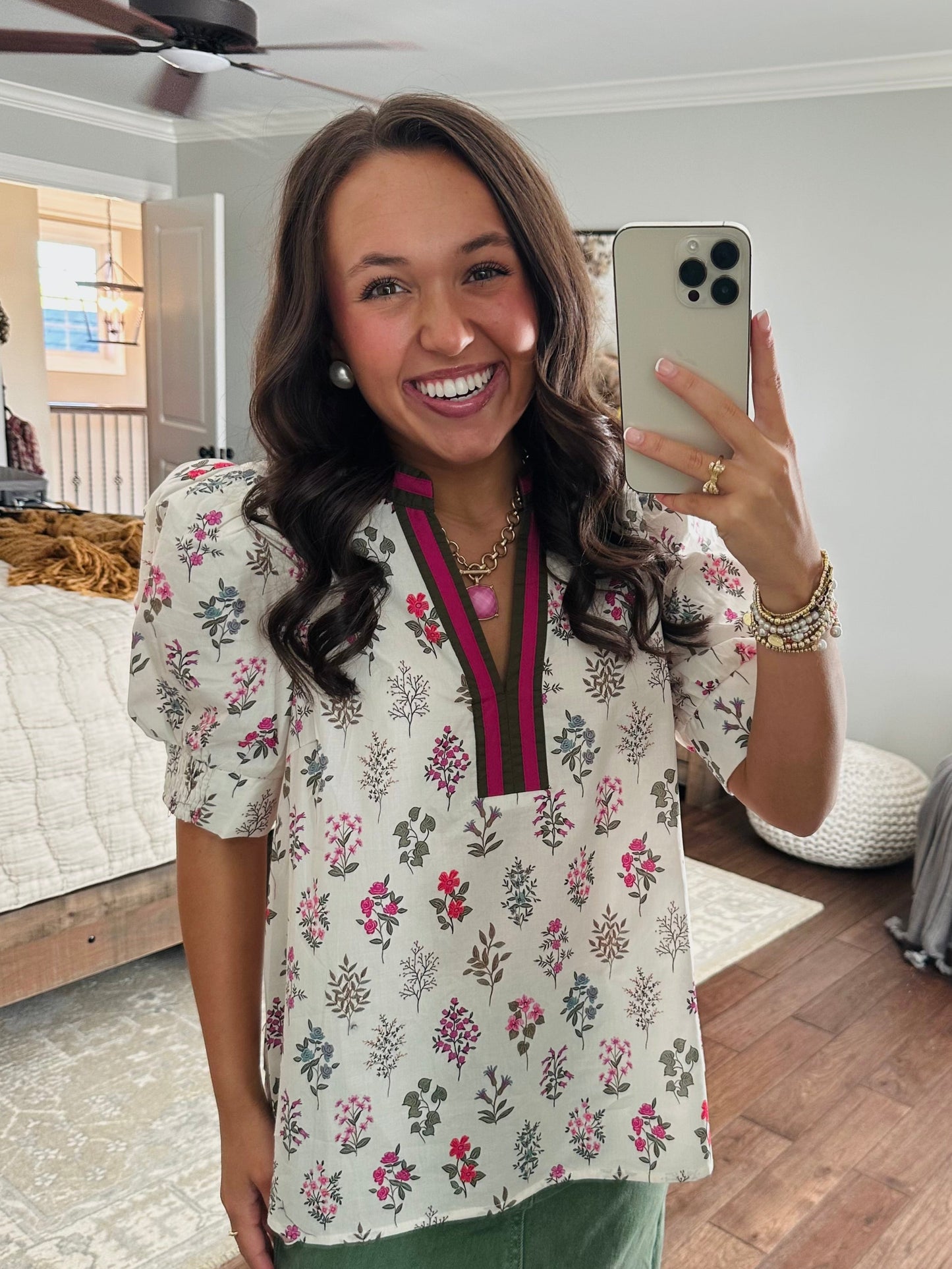 The Bree Floral Puff Sleeve Top