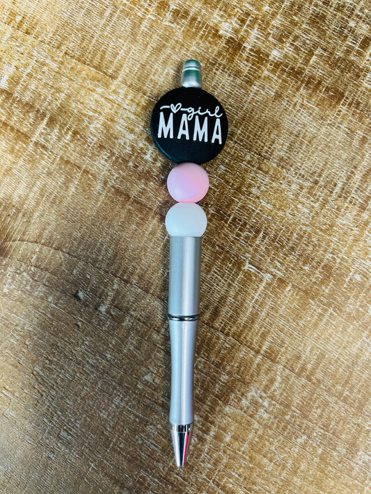 Girl Mama Silver Beaded Pen