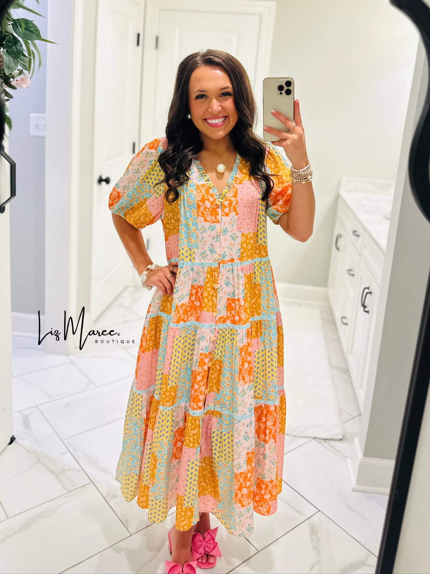 The Wrenlee Patchwork Midi Dress