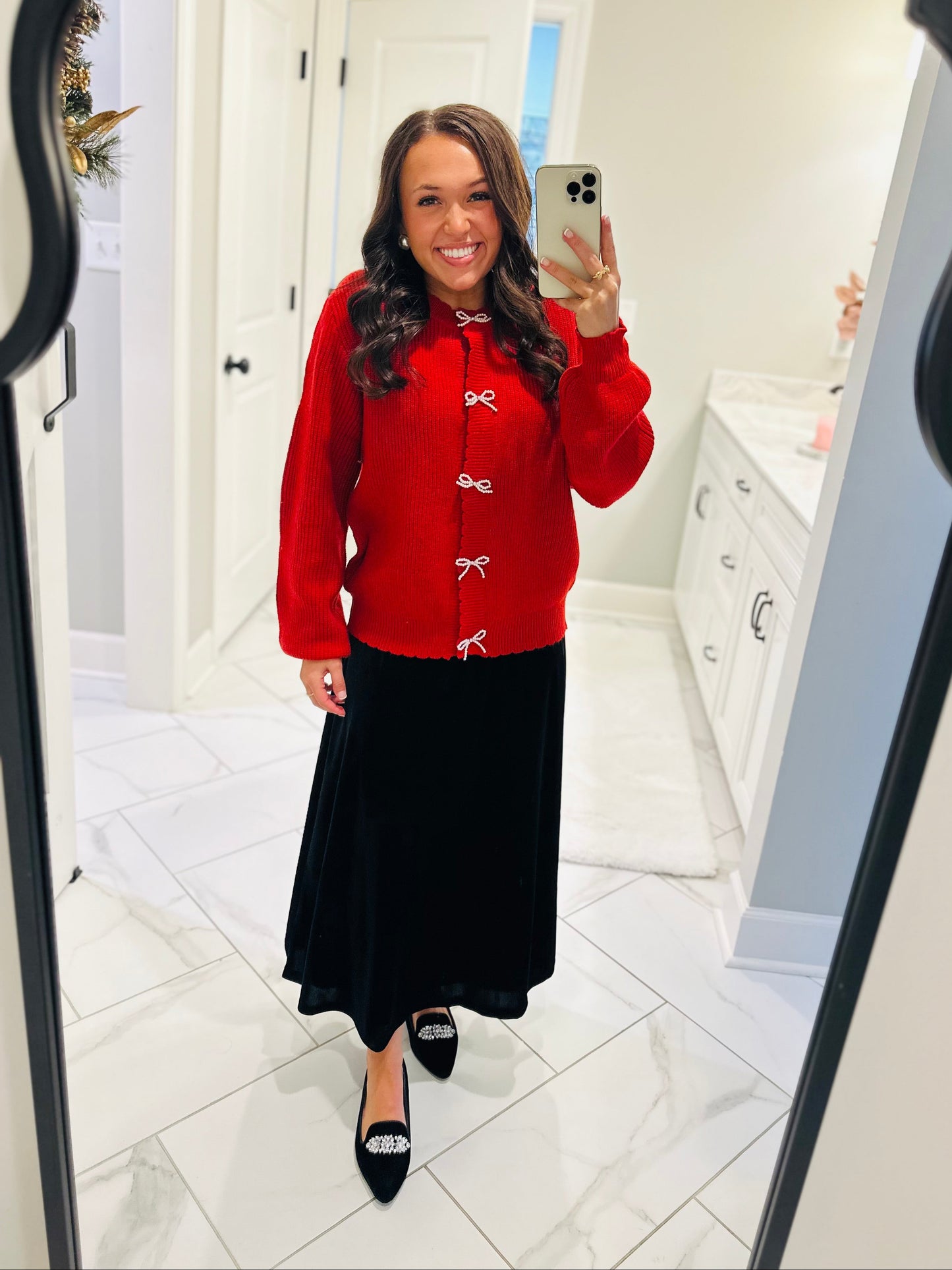 The Mary Black Velvet A-line Midi Dress