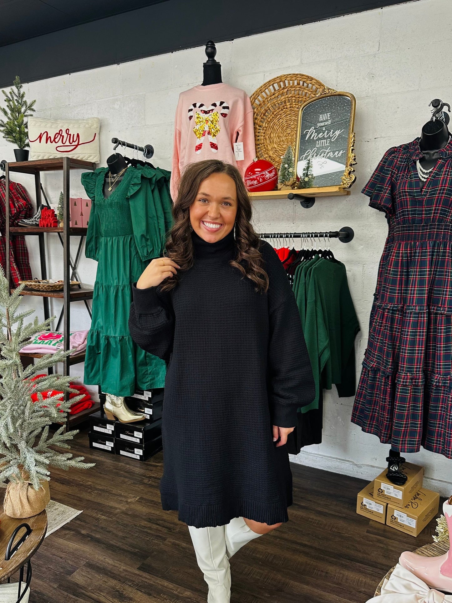 The Bree Black Sweater Dress