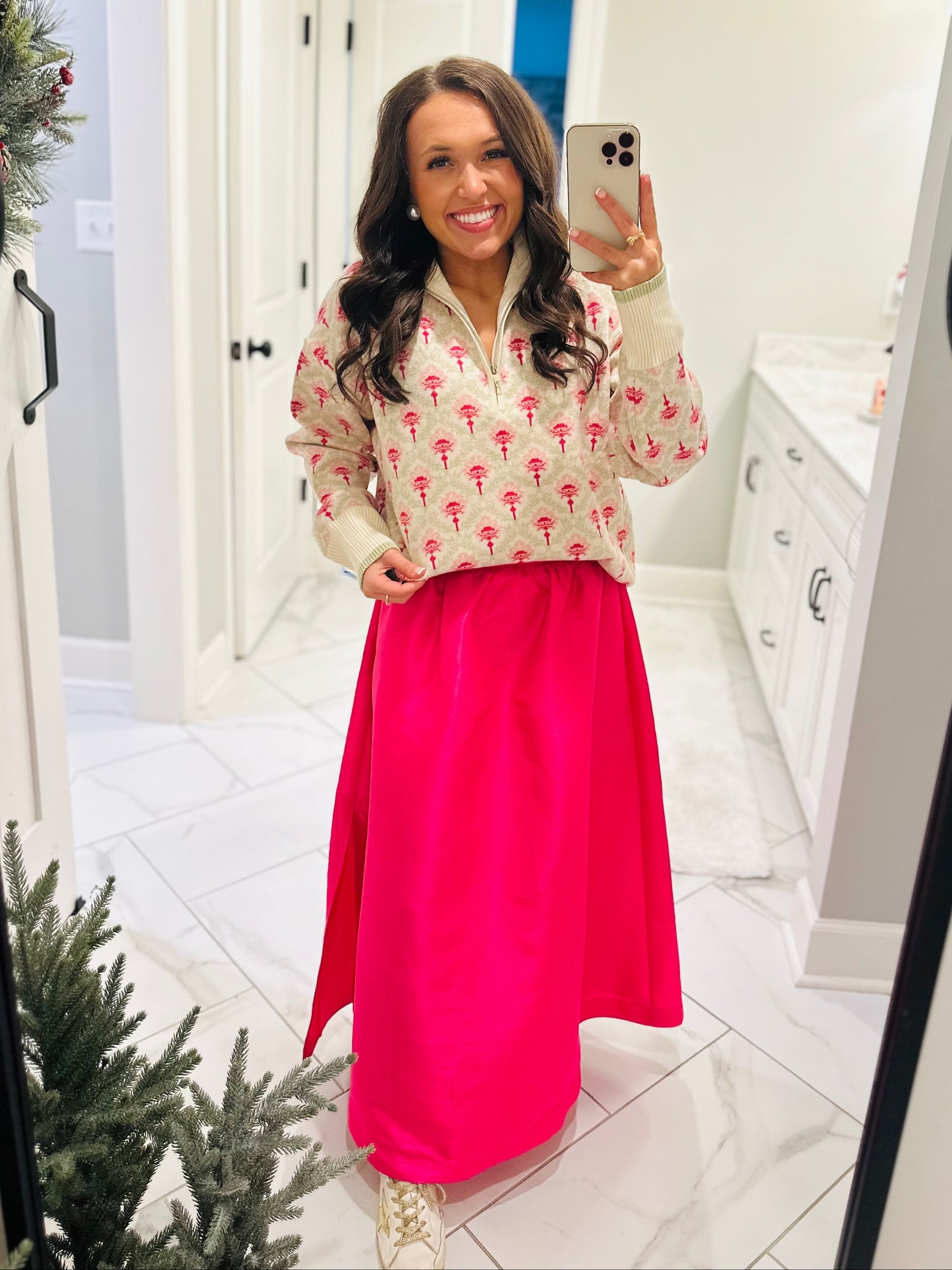 The Oakley Floral Half Zip Pullover